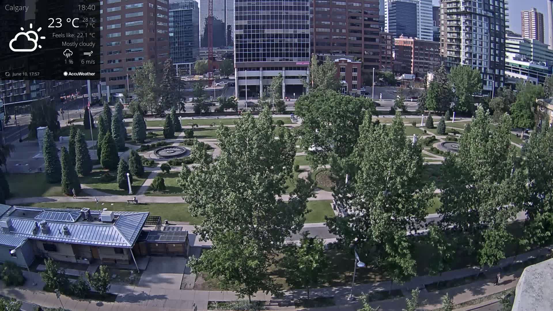 Calgary, Central Memorial Park Live Cam - Calgary, Rocky View County and Foothills County, Alberta, Canada