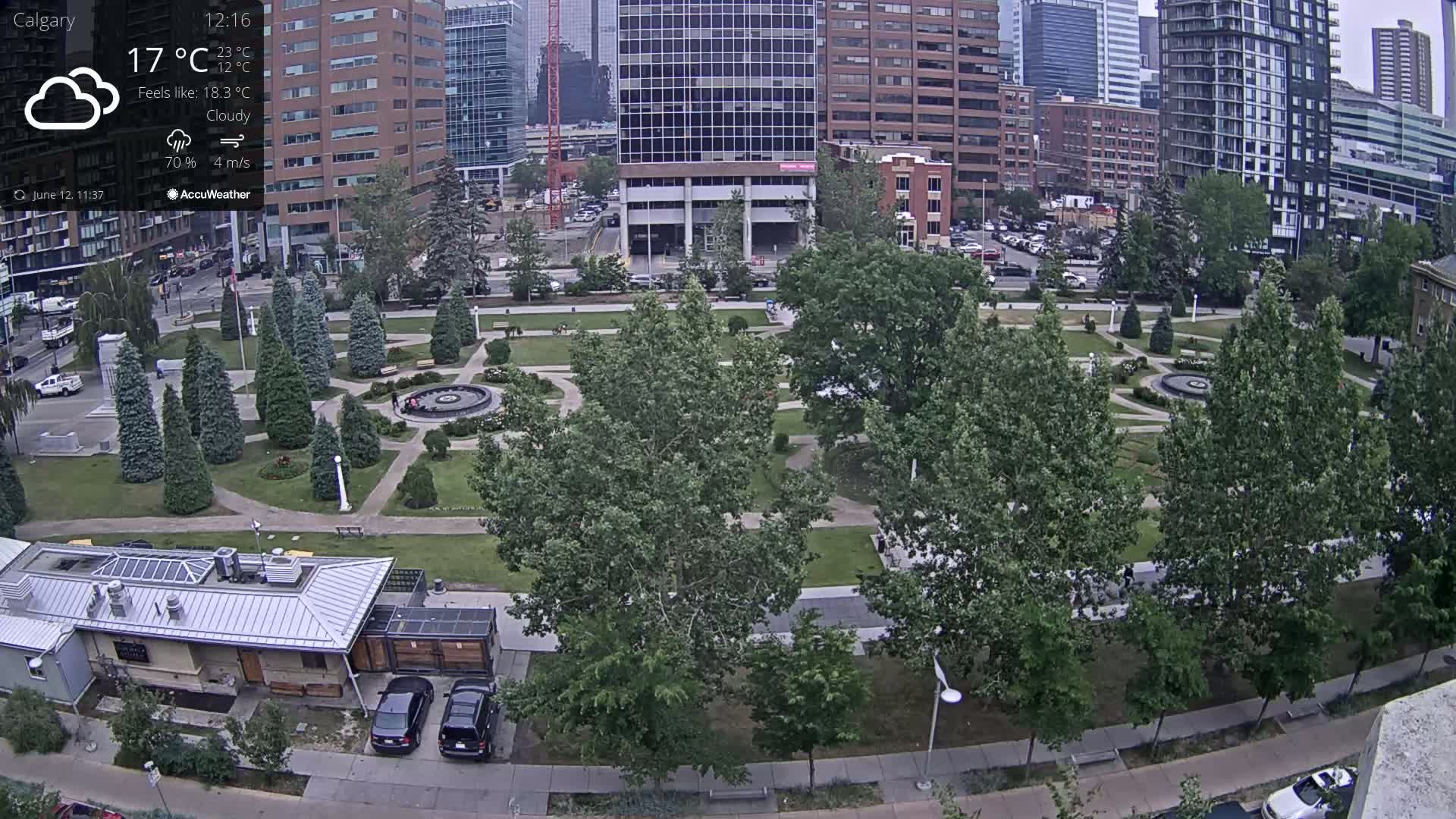 Calgary, Central Memorial Park Live Cam - Calgary, Rocky View County and Foothills County, Alberta, Canada