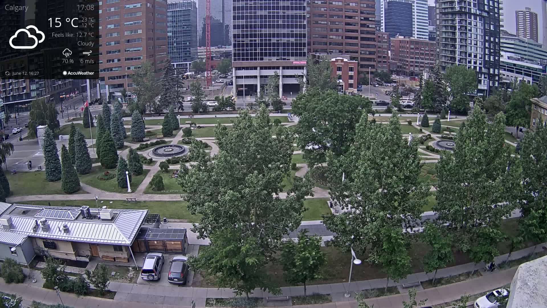 Calgary, Central Memorial Park Live Cam - Calgary, Rocky View County and Foothills County, Alberta, Canada