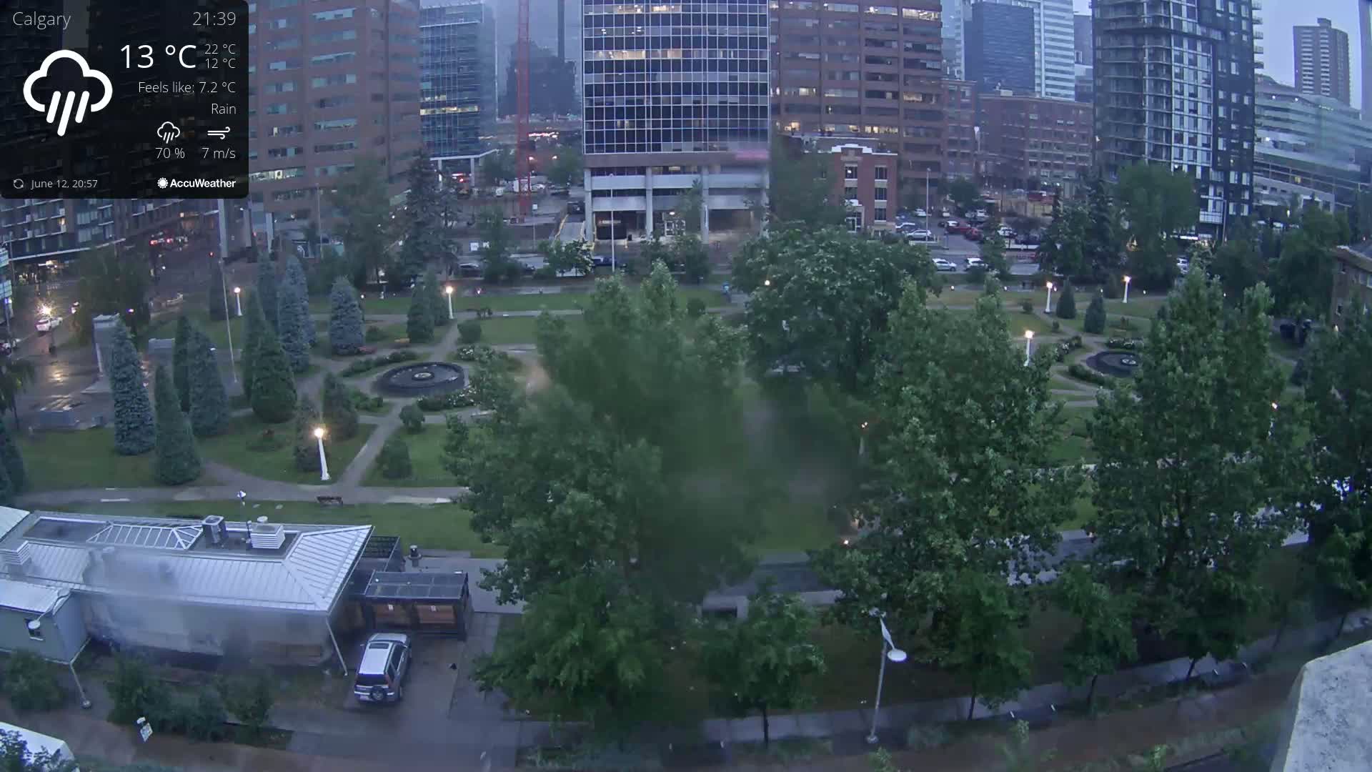 Calgary, Central Memorial Park Live Cam - Calgary, Rocky View County and Foothills County, Alberta, Canada