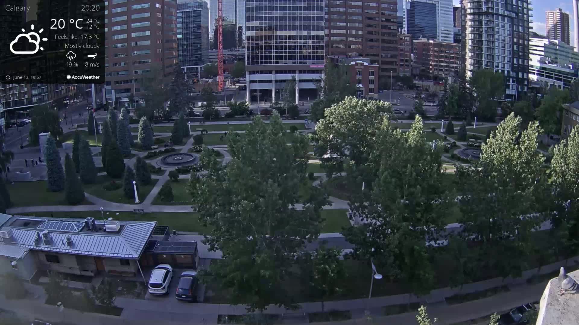 Calgary, Central Memorial Park Live Cam - Calgary, Rocky View County and Foothills County, Alberta, Canada