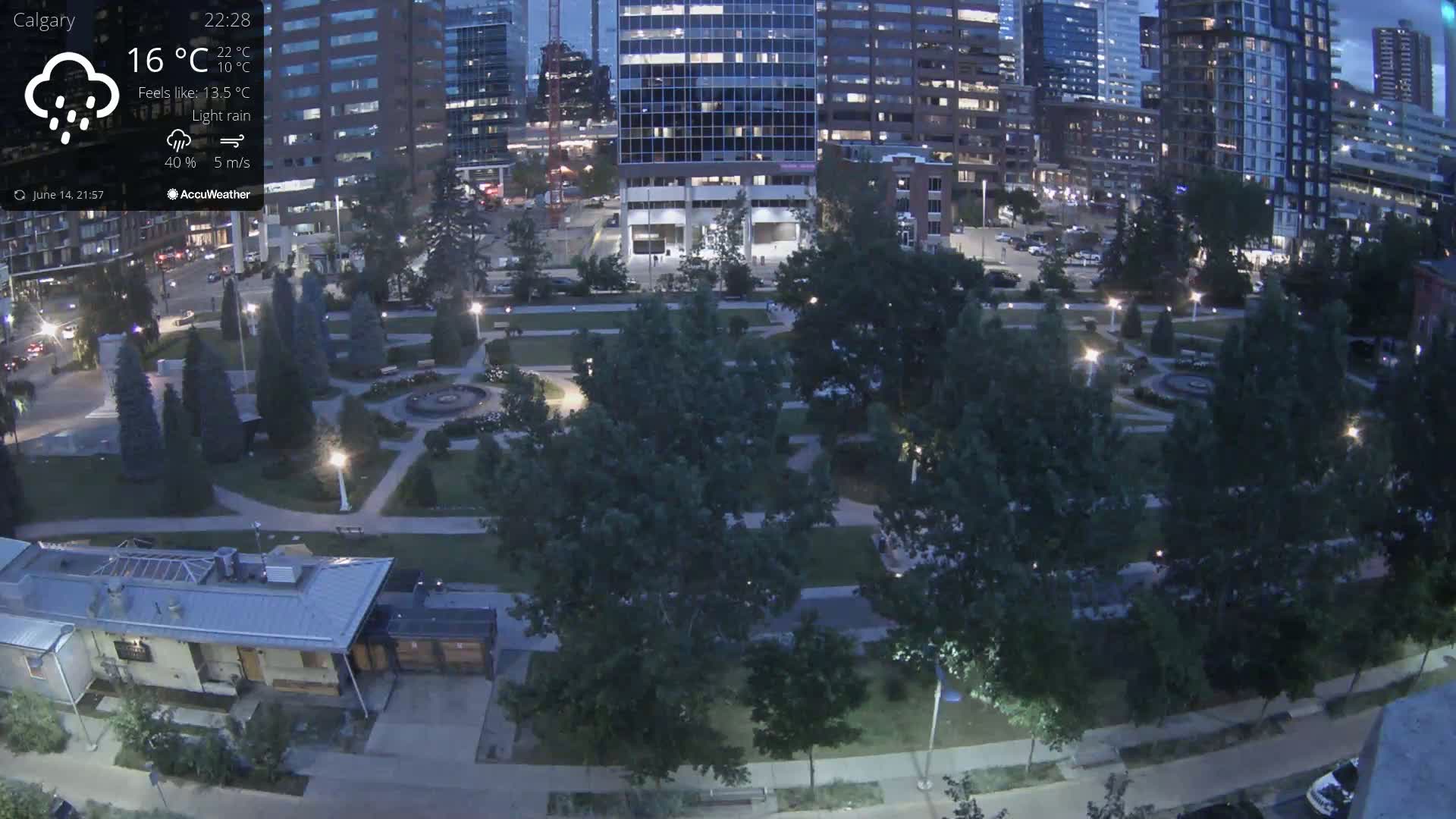 Calgary, Central Memorial Park Live Cam - Calgary, Rocky View County and Foothills County, Alberta, Canada