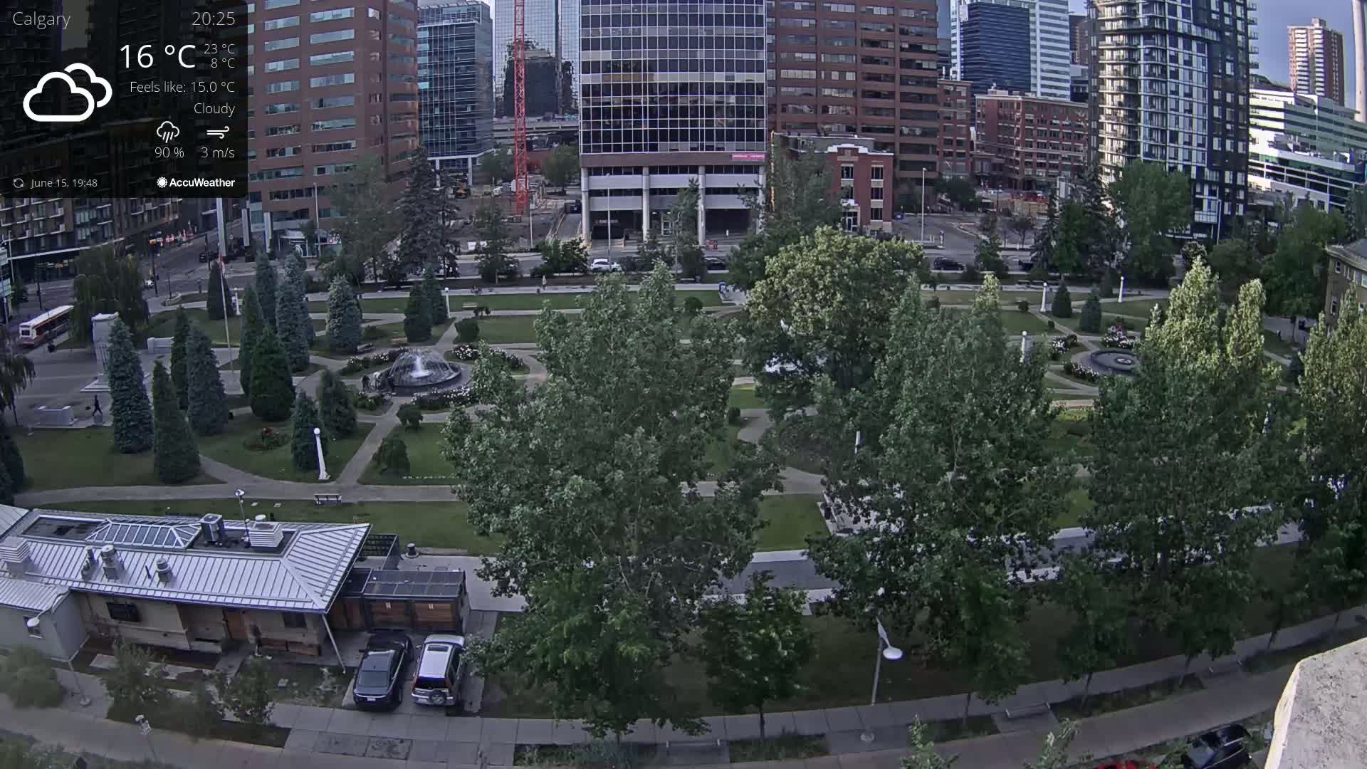 Calgary, Central Memorial Park Live Cam - Calgary, Rocky View County and Foothills County, Alberta, Canada