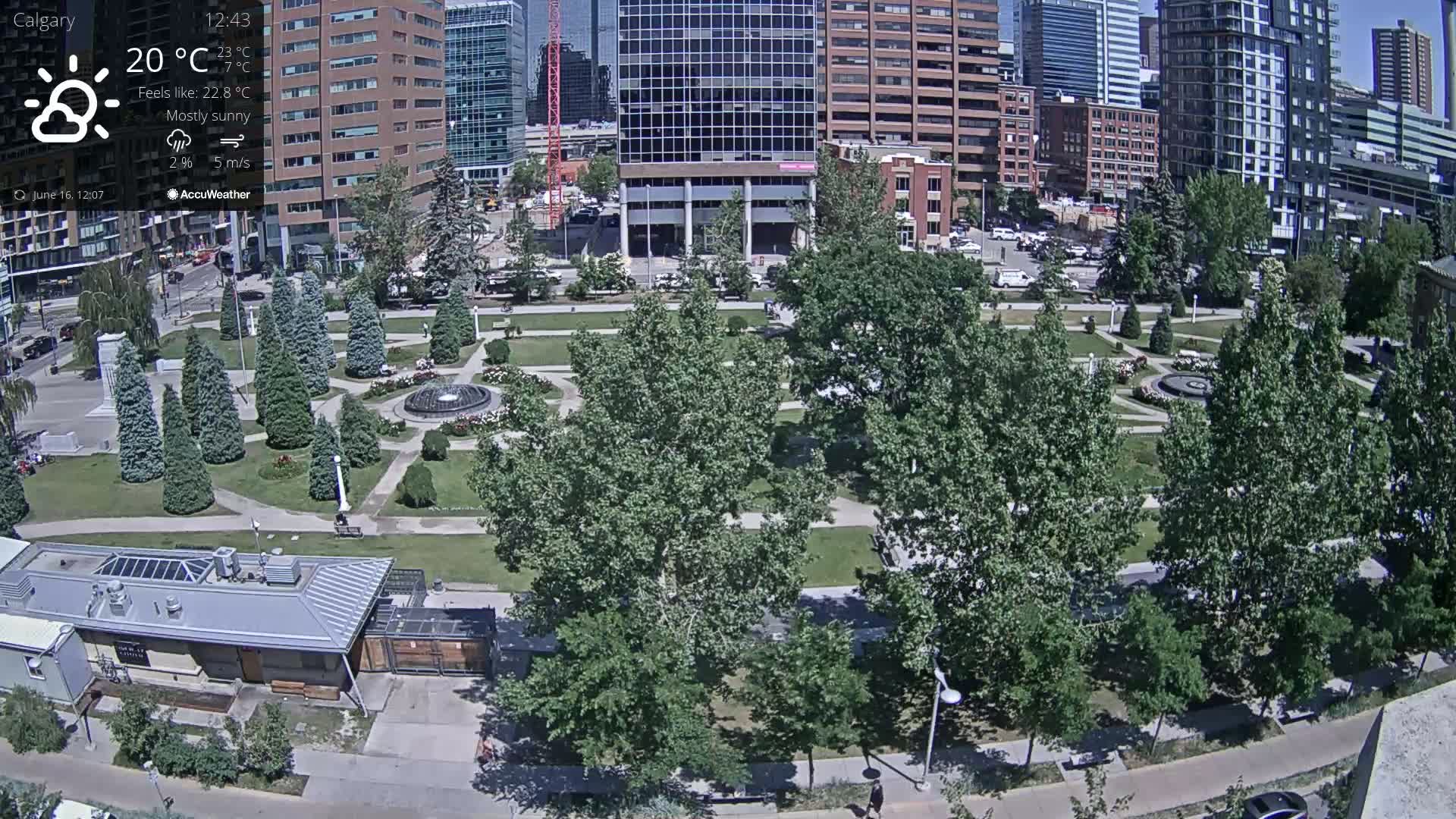 Calgary, Central Memorial Park Live Cam - Calgary, Rocky View County and Foothills County, Alberta, Canada