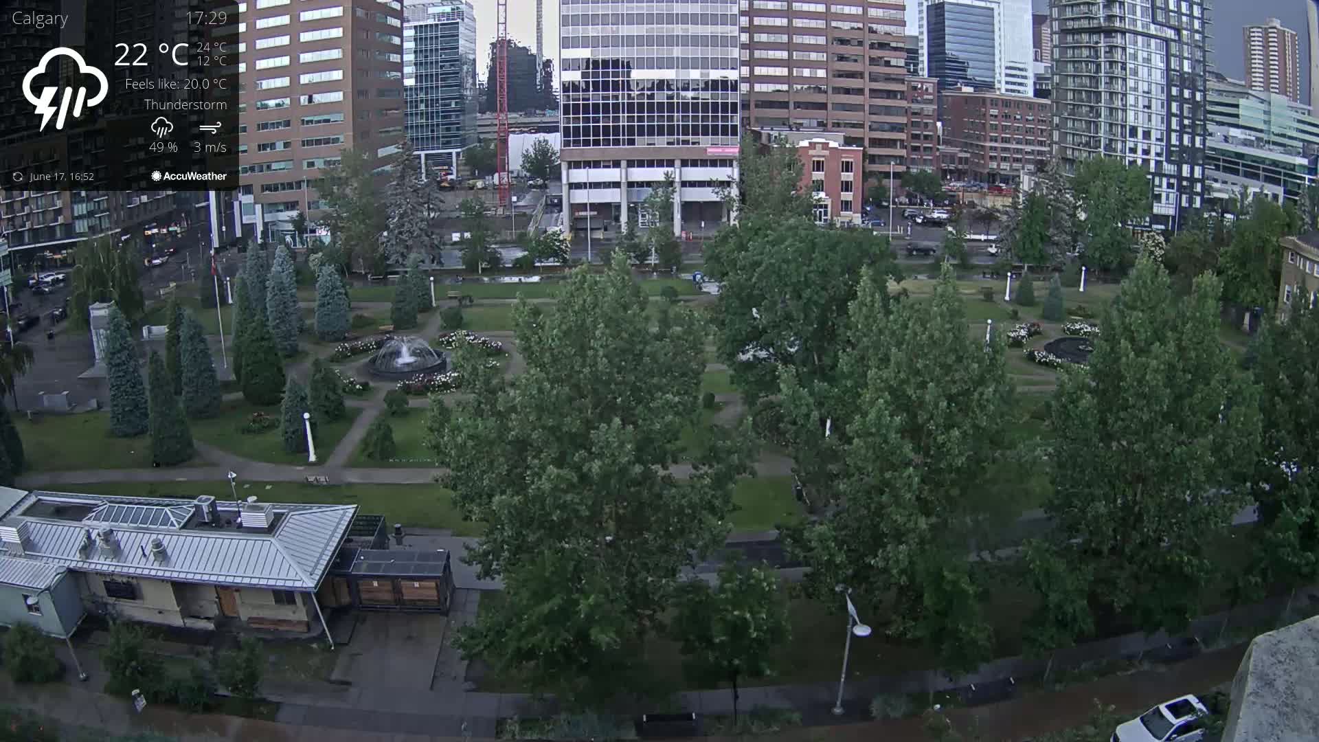 Calgary, Central Memorial Park Live Cam - Calgary, Rocky View County and Foothills County, Alberta, Canada