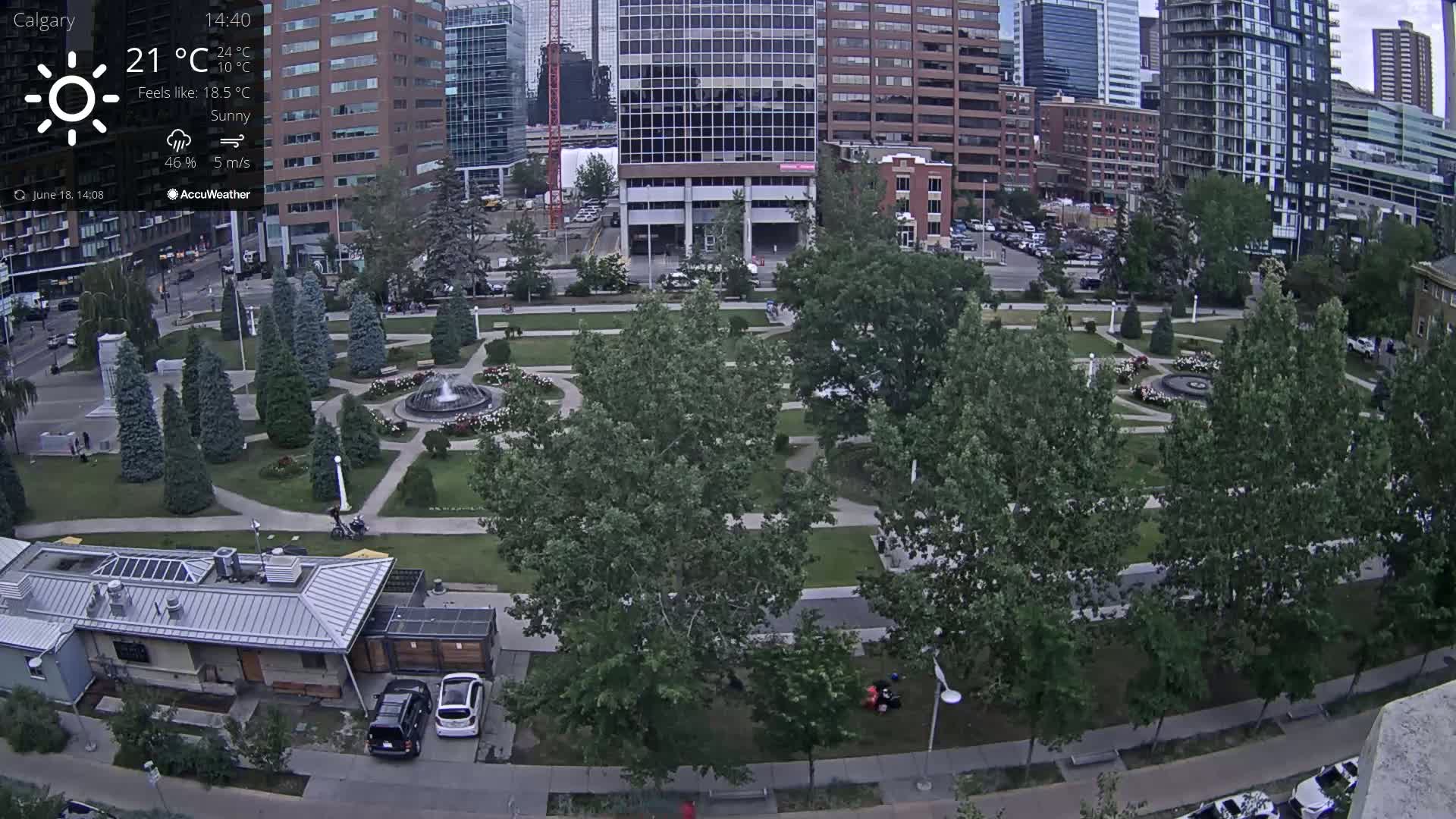 Calgary, Central Memorial Park Live Cam - Calgary, Rocky View County and Foothills County, Alberta, Canada