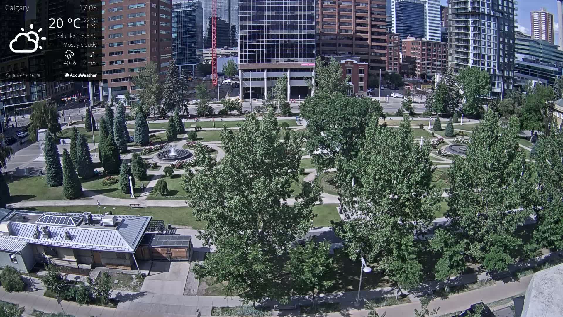 Calgary, Central Memorial Park Live Cam - Calgary, Rocky View County and Foothills County, Alberta, Canada