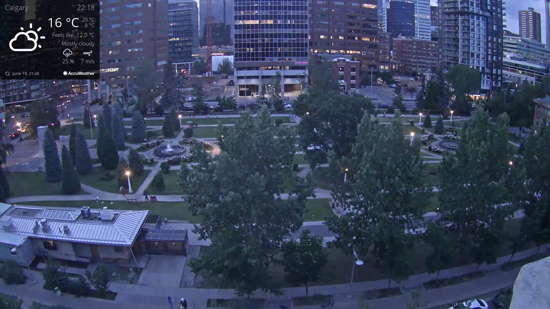 Calgary, Central Memorial Park Live Cam - Calgary, Rocky View County and Foothills County, Alberta, Canada
