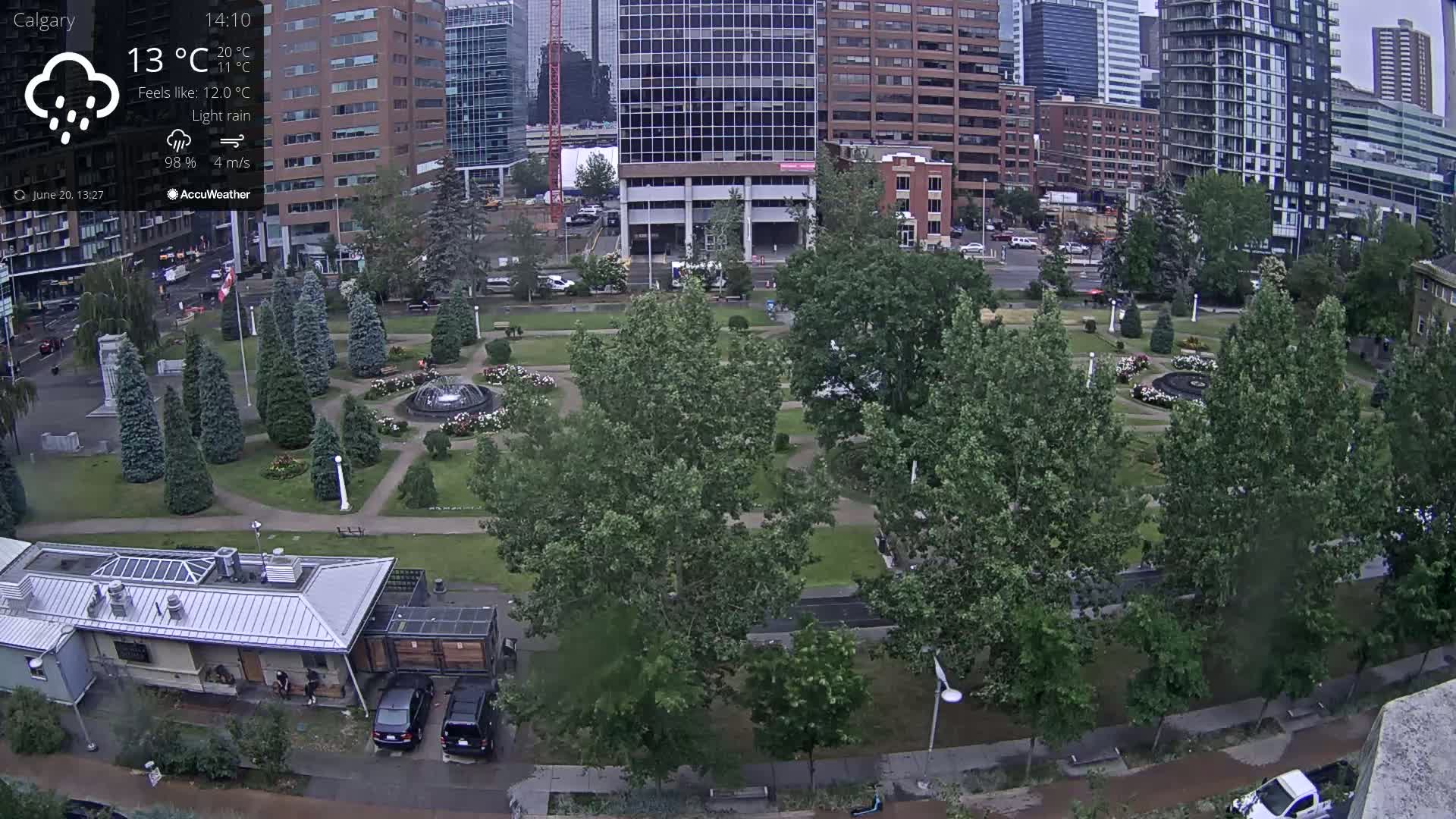 Calgary, Central Memorial Park Live Cam - Calgary, Rocky View County and Foothills County, Alberta, Canada