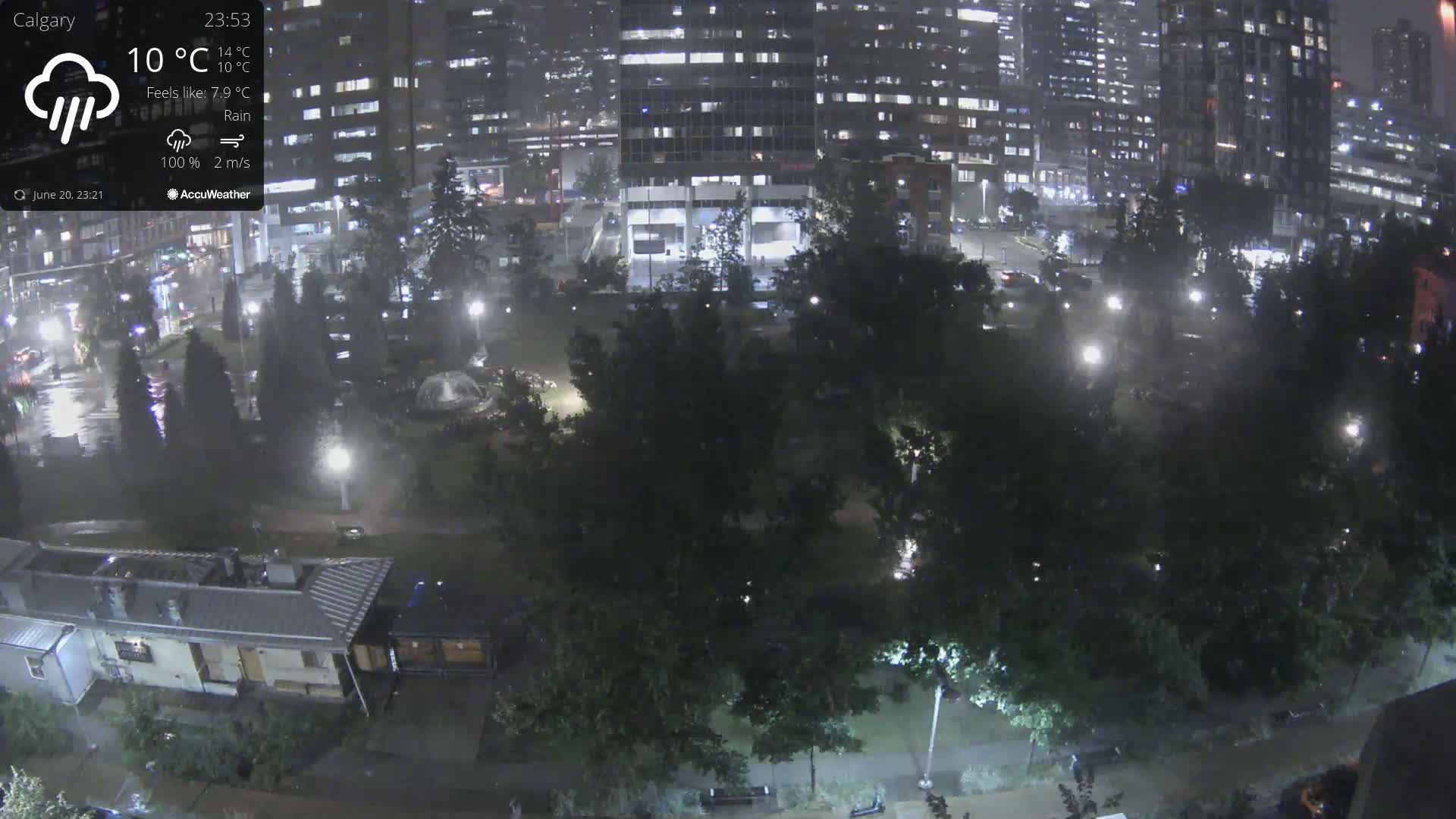 Calgary, Central Memorial Park Live Cam - Calgary, Rocky View County and Foothills County, Alberta, Canada