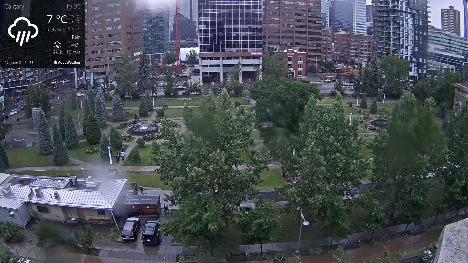 Calgary, Central Memorial Park Live Cam - Calgary, Rocky View County and Foothills County, Alberta, Canada