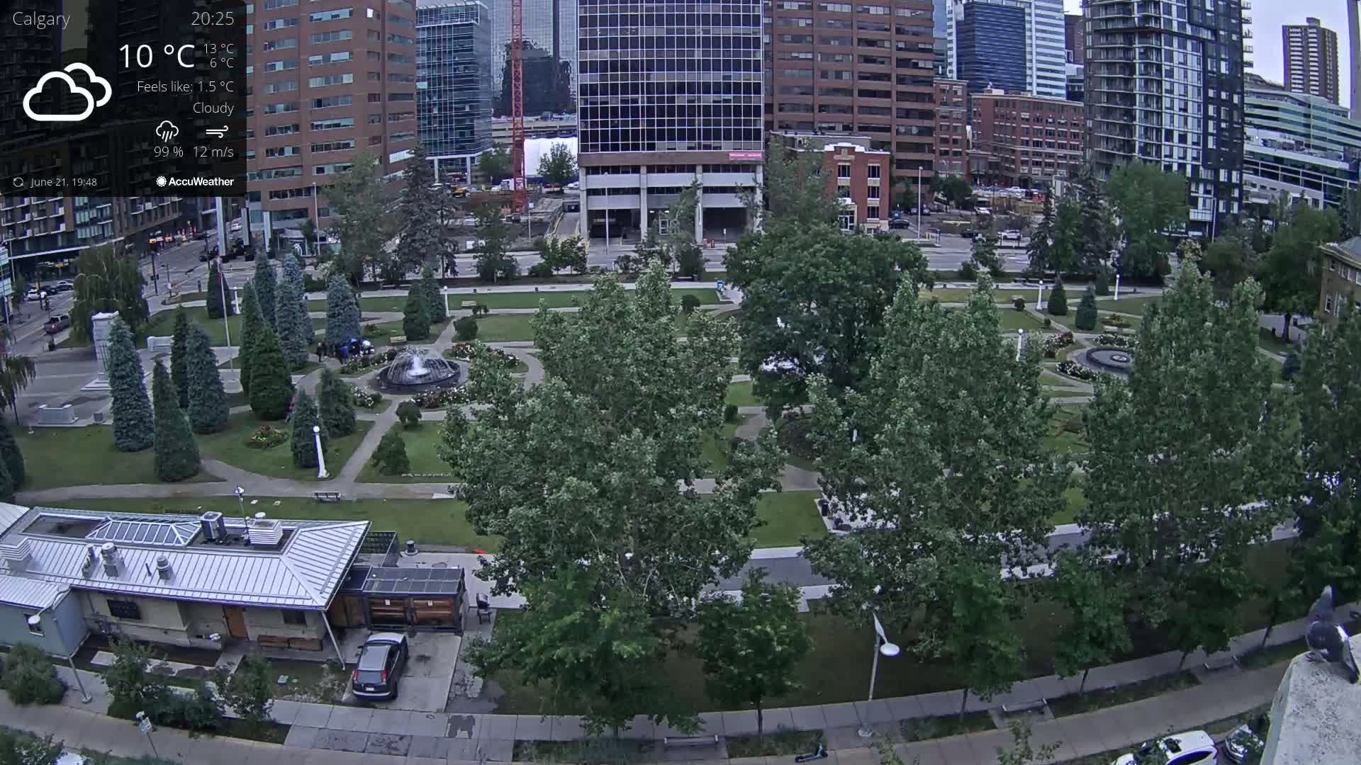 Calgary, Central Memorial Park Live Cam - Calgary, Rocky View County and Foothills County, Alberta, Canada
