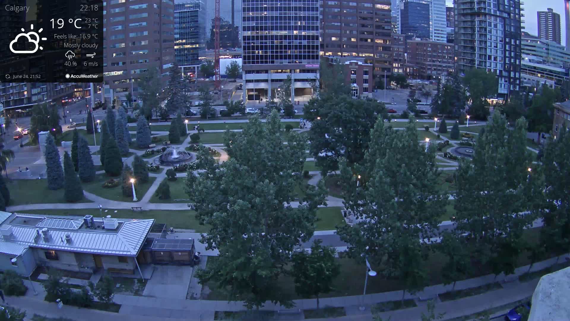 Calgary, Central Memorial Park Live Cam - Calgary, Rocky View County and Foothills County, Alberta, Canada