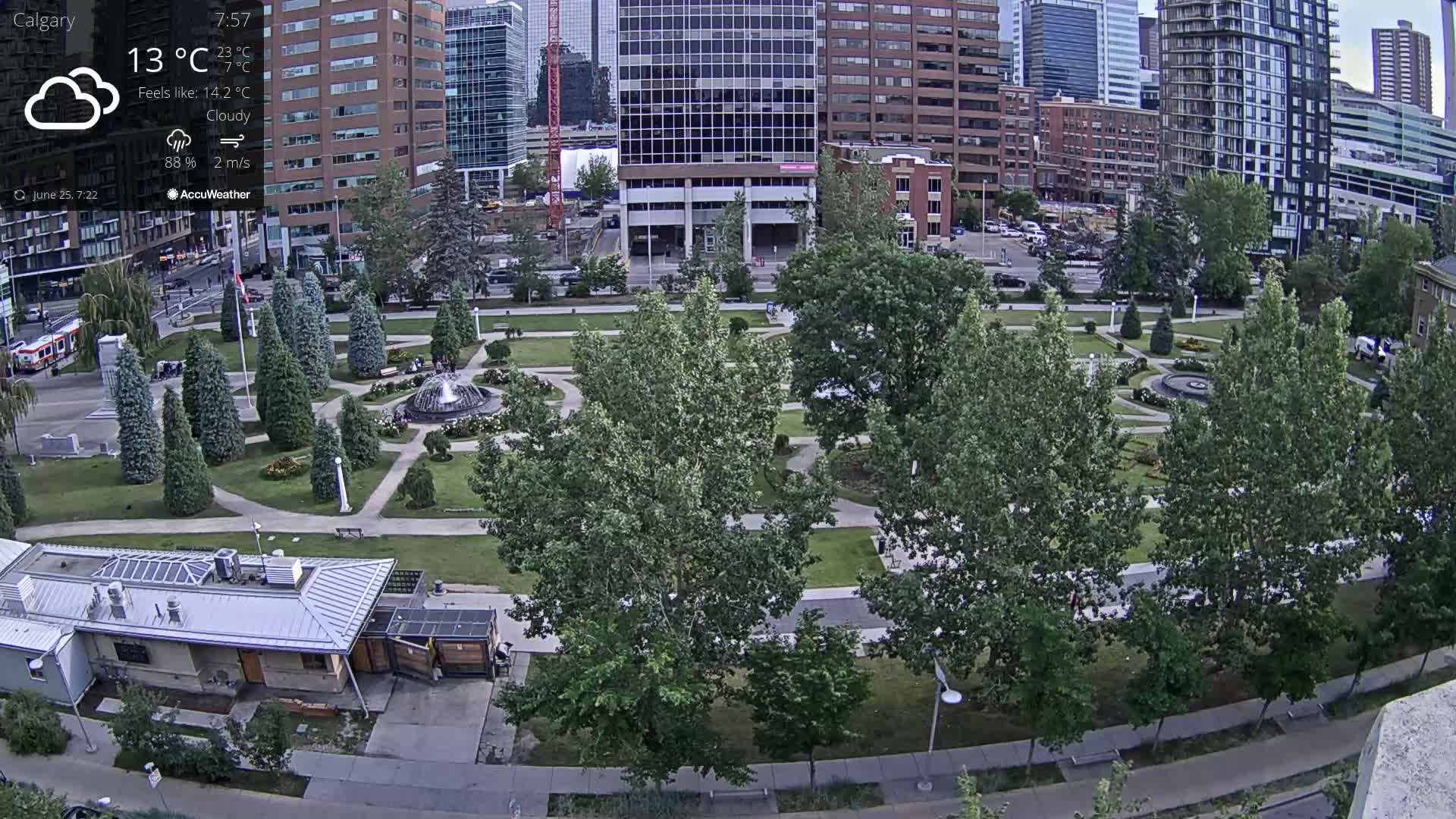Calgary, Central Memorial Park Live Cam - Calgary, Rocky View County and Foothills County, Alberta, Canada
