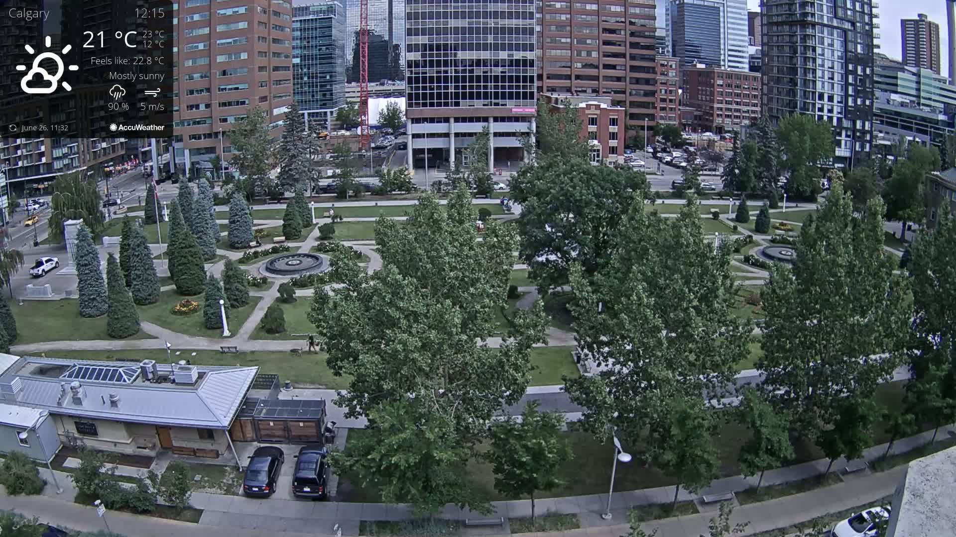Calgary, Central Memorial Park Live Cam - Calgary, Rocky View County and Foothills County, Alberta, Canada