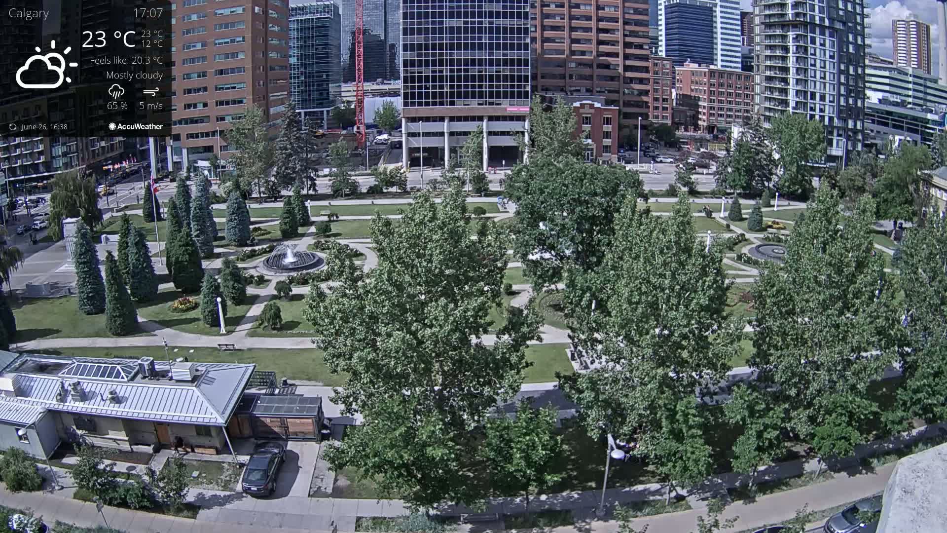 Calgary, Central Memorial Park Live Cam - Calgary, Rocky View County and Foothills County, Alberta, Canada
