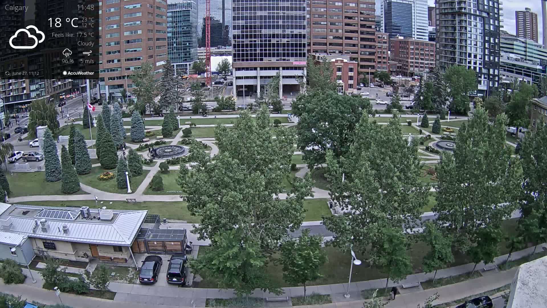 Calgary, Central Memorial Park Live Cam - Calgary, Rocky View County and Foothills County, Alberta, Canada