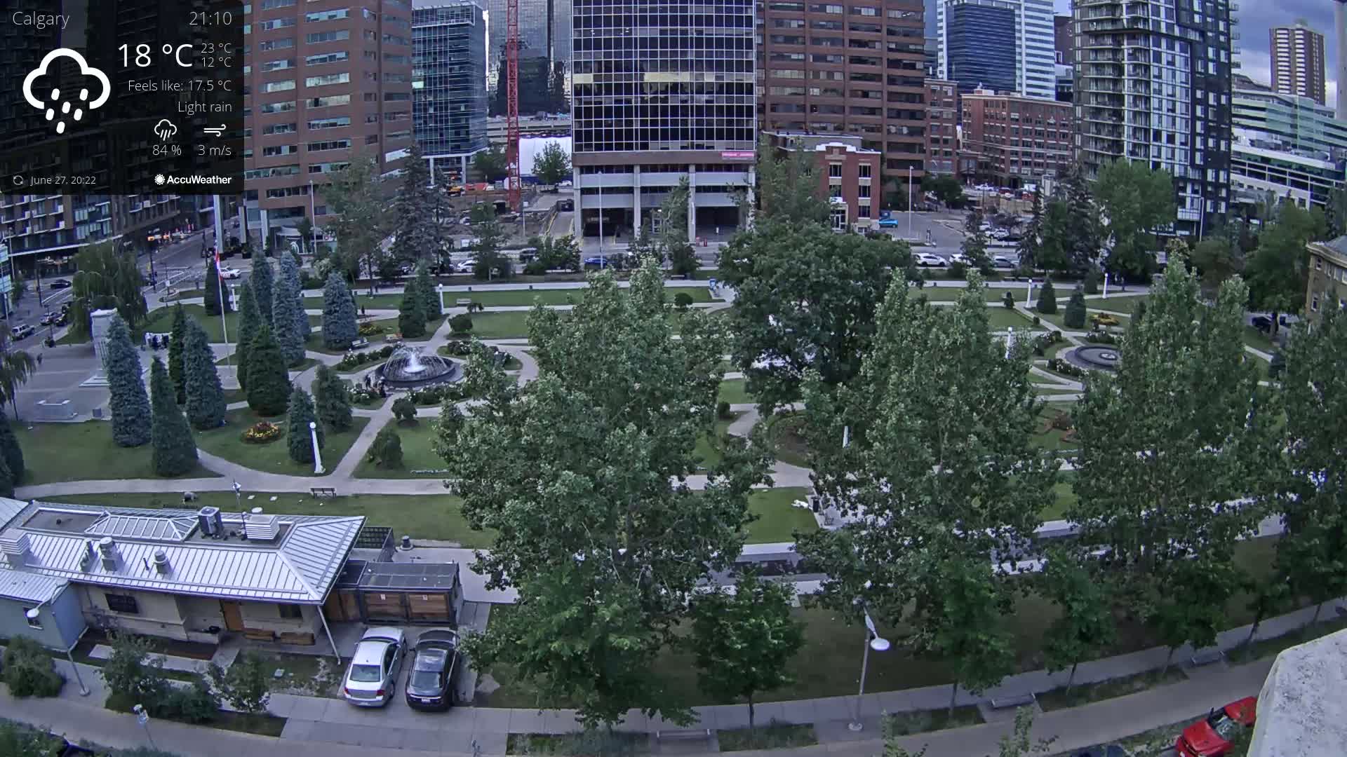 Calgary, Central Memorial Park Live Cam - Calgary, Rocky View County and Foothills County, Alberta, Canada