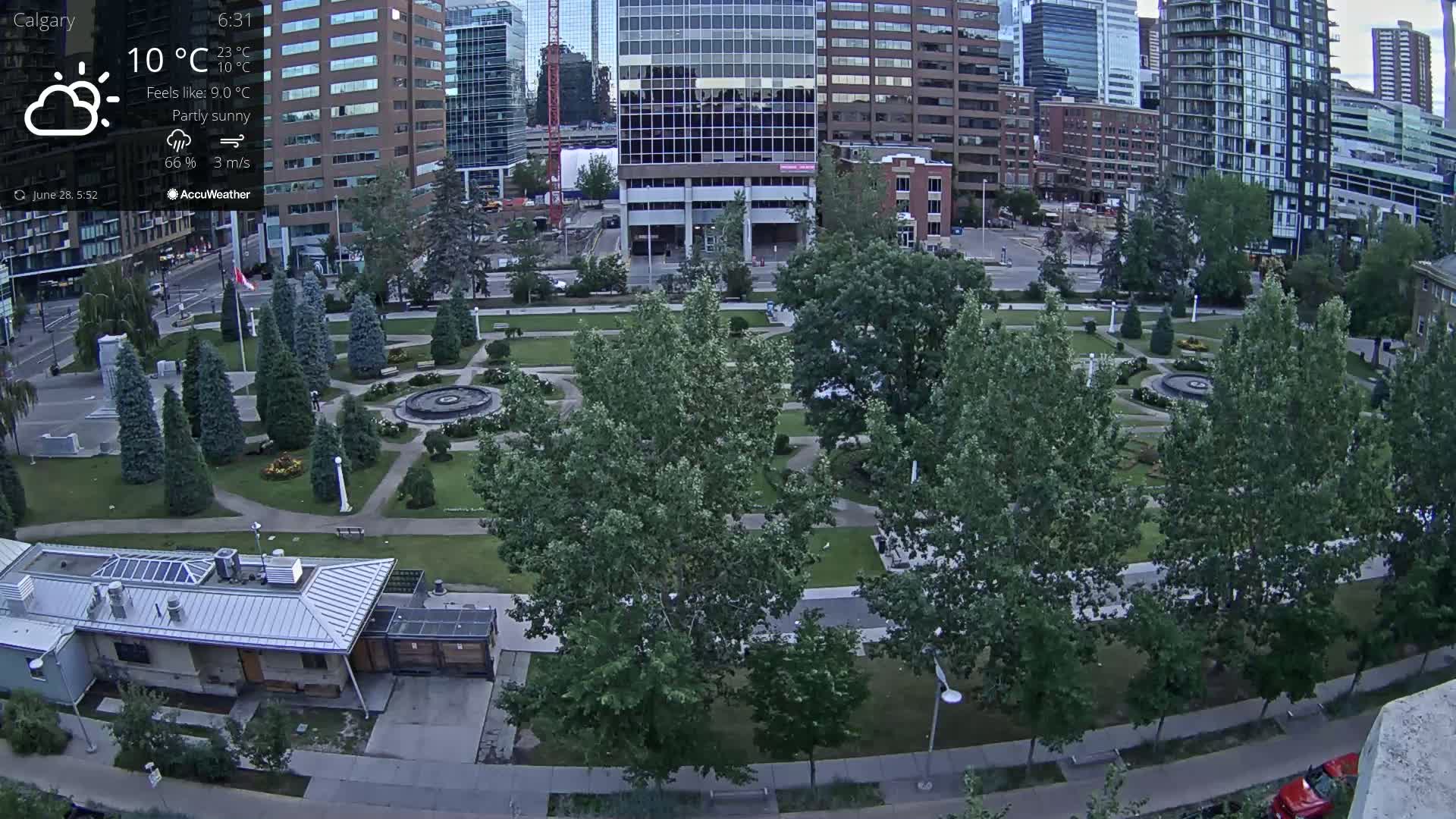 Calgary, Central Memorial Park Live Cam - Calgary, Rocky View County and Foothills County, Alberta, Canada