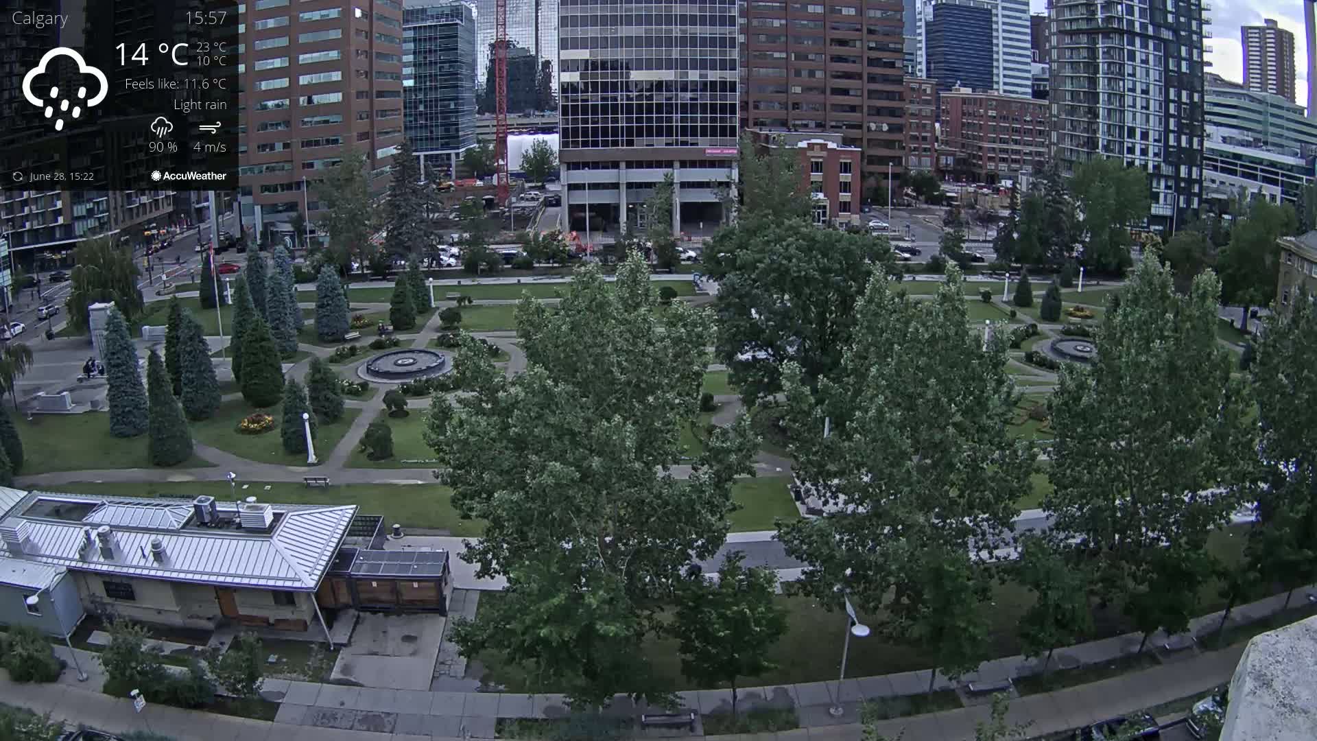 Calgary, Central Memorial Park Live Cam - Calgary, Rocky View County and Foothills County, Alberta, Canada