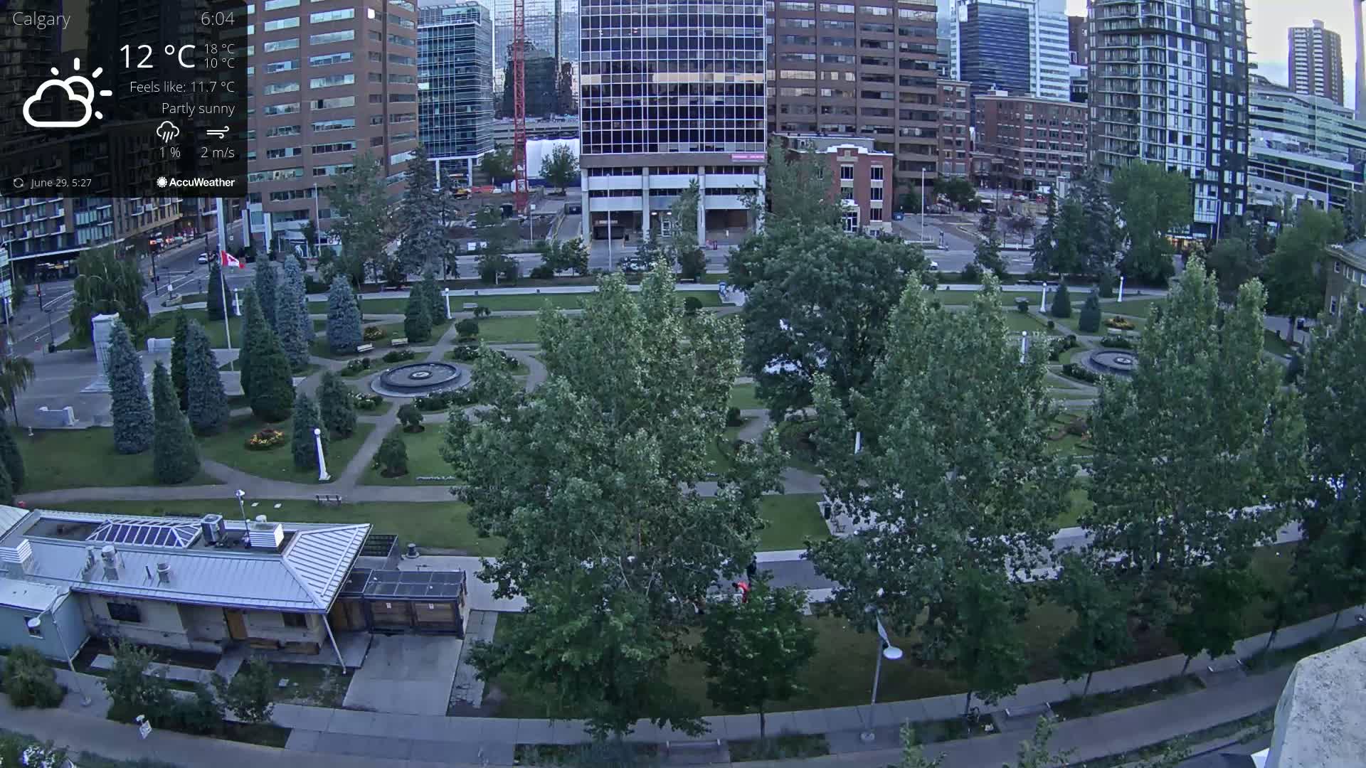 Calgary, Central Memorial Park Live Cam - Calgary, Rocky View County and Foothills County, Alberta, Canada