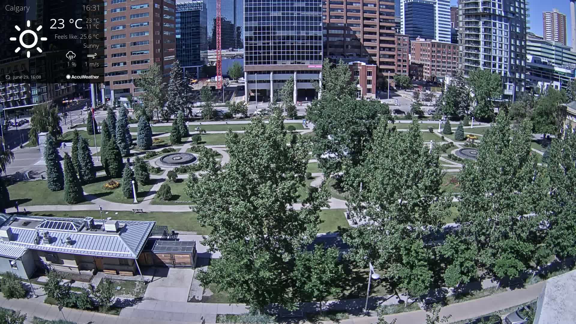Calgary, Central Memorial Park Live Cam - Calgary, Rocky View County and Foothills County, Alberta, Canada