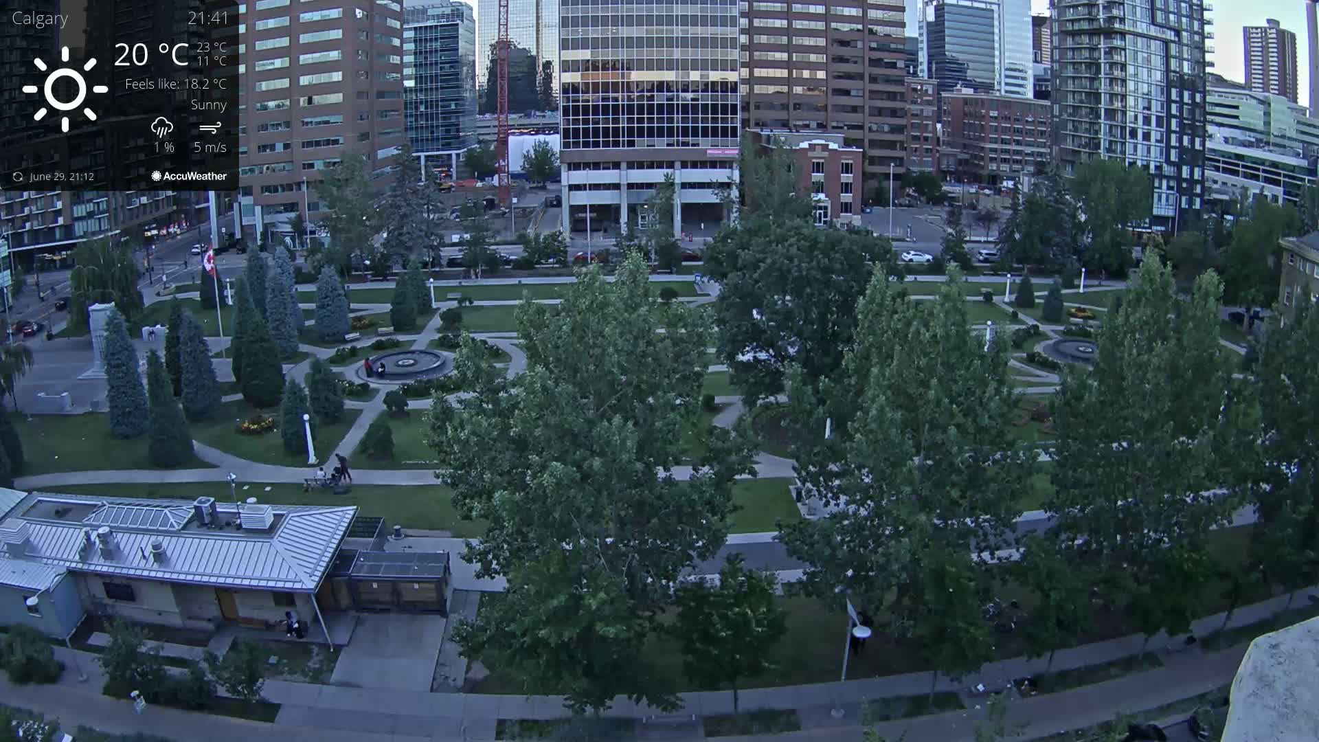 Calgary, Central Memorial Park Live Cam - Calgary, Rocky View County and Foothills County, Alberta, Canada