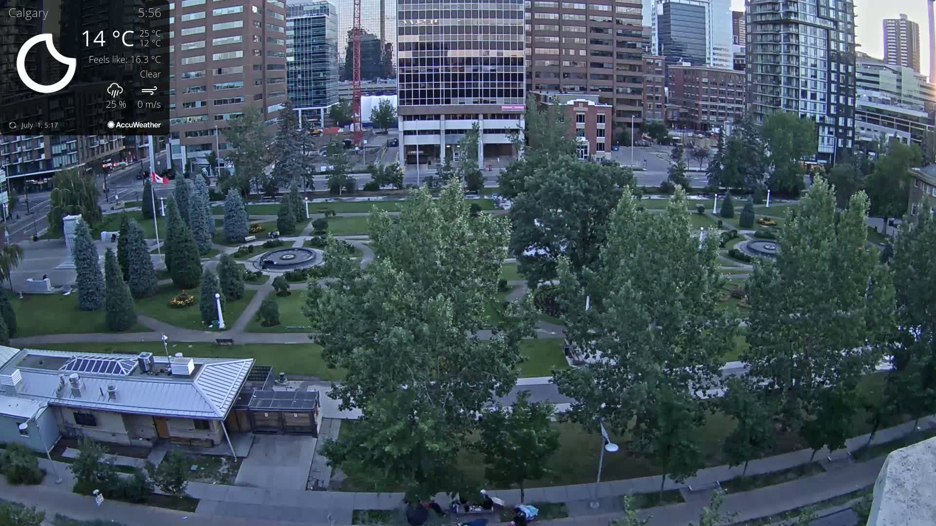 Calgary, Central Memorial Park Live Cam - Calgary, Rocky View County and Foothills County, Alberta, Canada