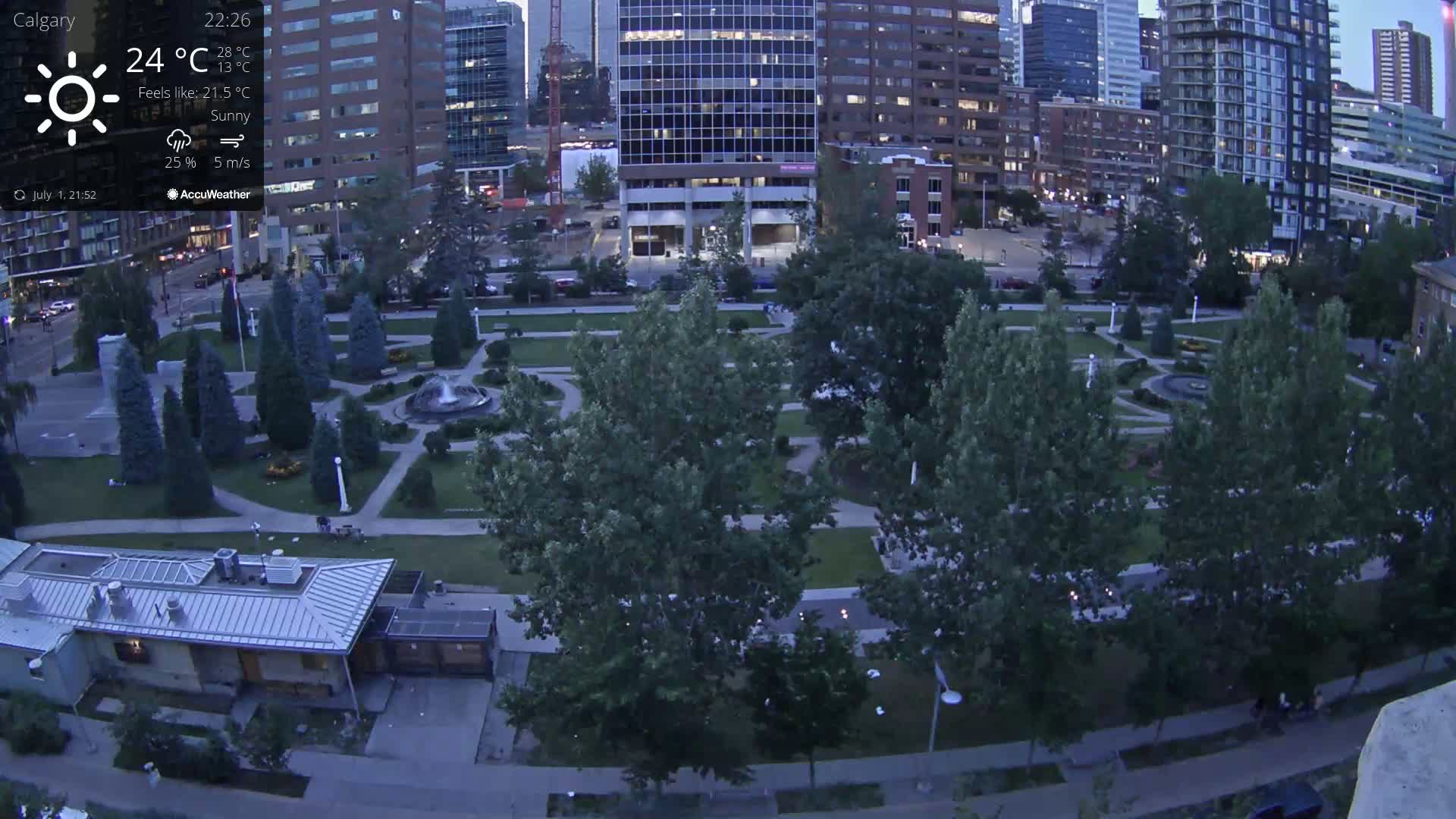 Calgary, Central Memorial Park Live Cam - Calgary, Rocky View County and Foothills County, Alberta, Canada