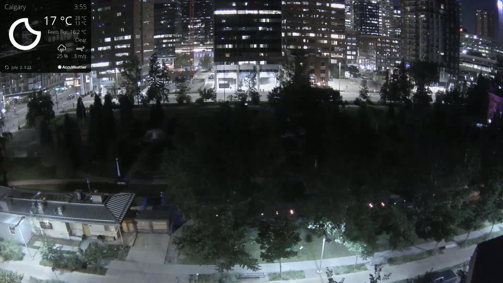 Calgary, Central Memorial Park Live Cam - Calgary, Rocky View County and Foothills County, Alberta, Canada