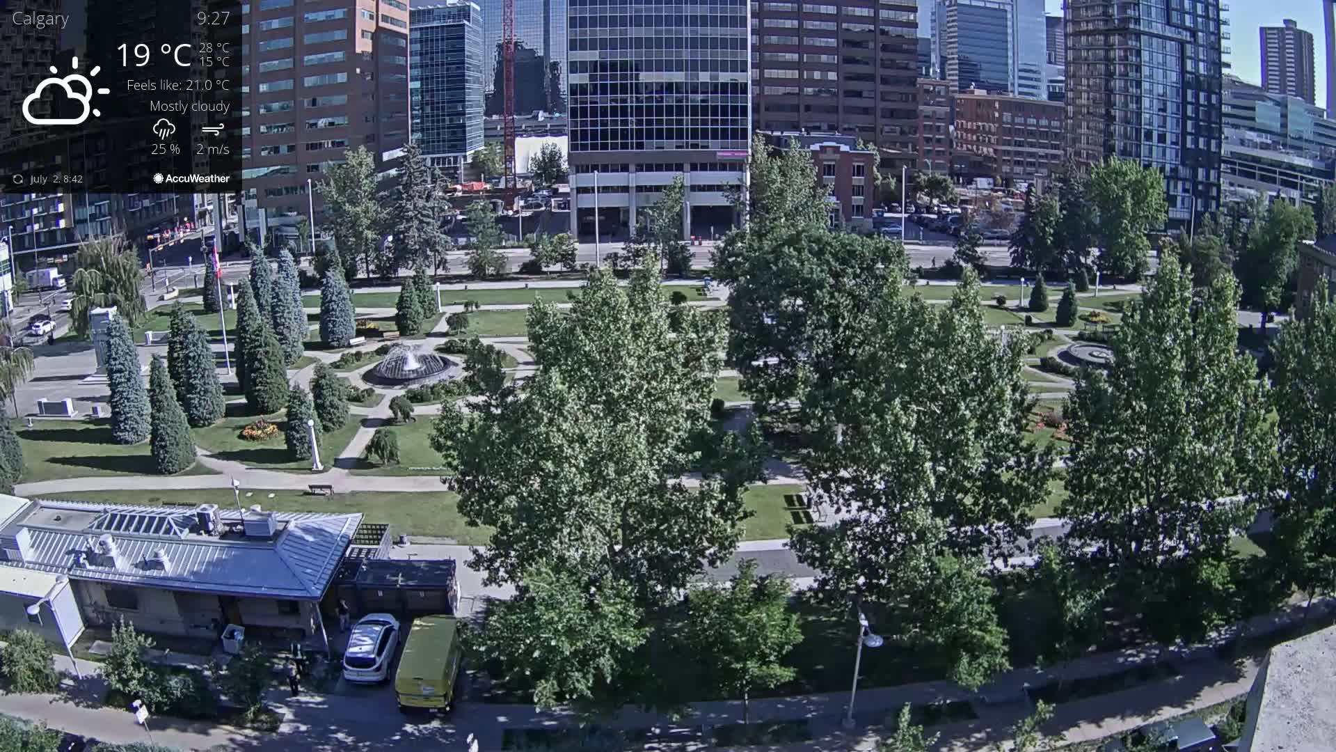 Calgary, Central Memorial Park Live Cam - Calgary, Rocky View County and Foothills County, Alberta, Canada
