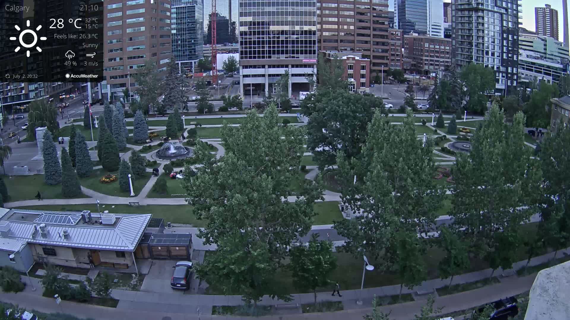 Calgary, Central Memorial Park Live Cam - Calgary, Rocky View County and Foothills County, Alberta, Canada