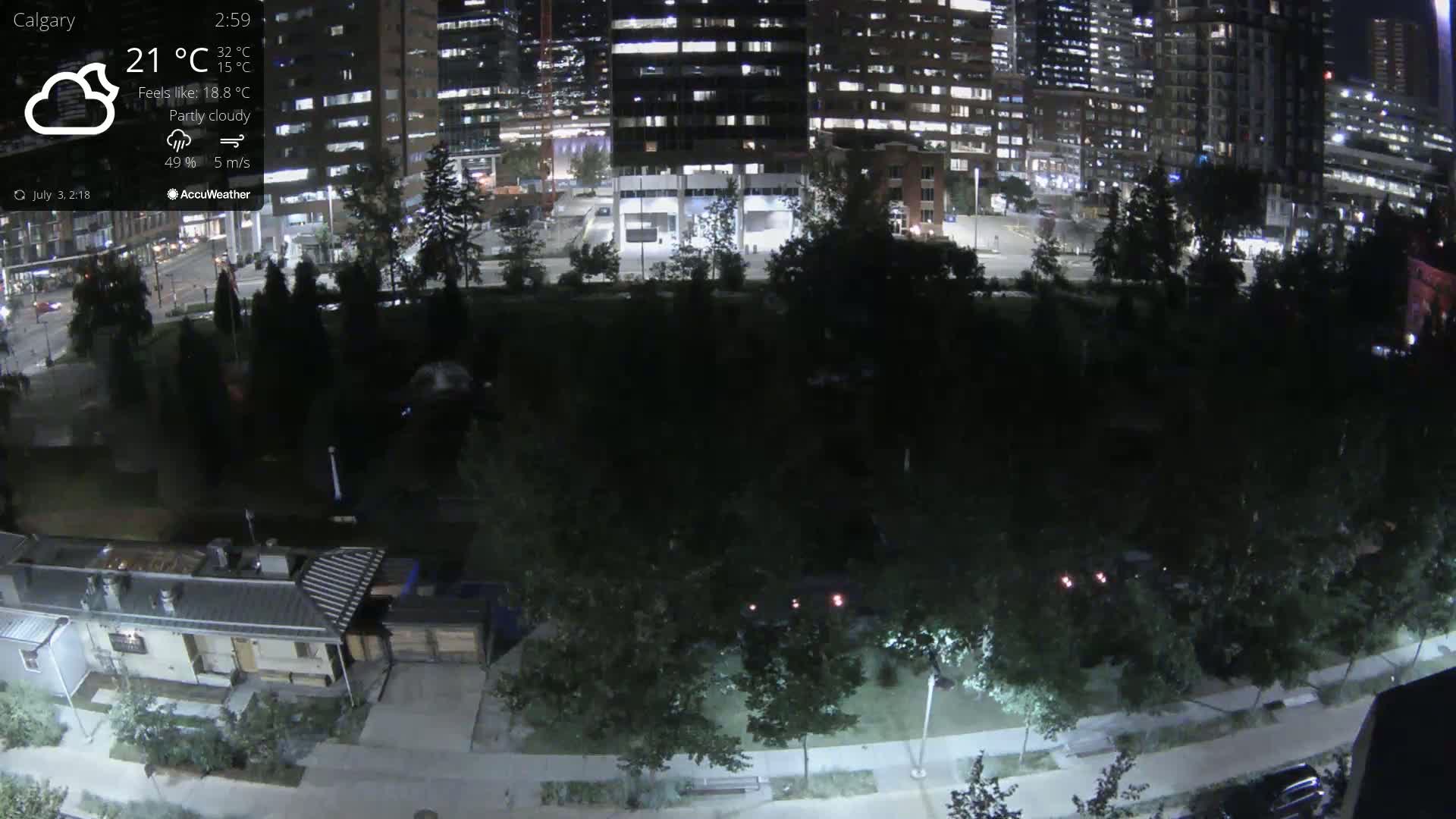 Calgary, Central Memorial Park Live Cam - Calgary, Rocky View County and Foothills County, Alberta, Canada