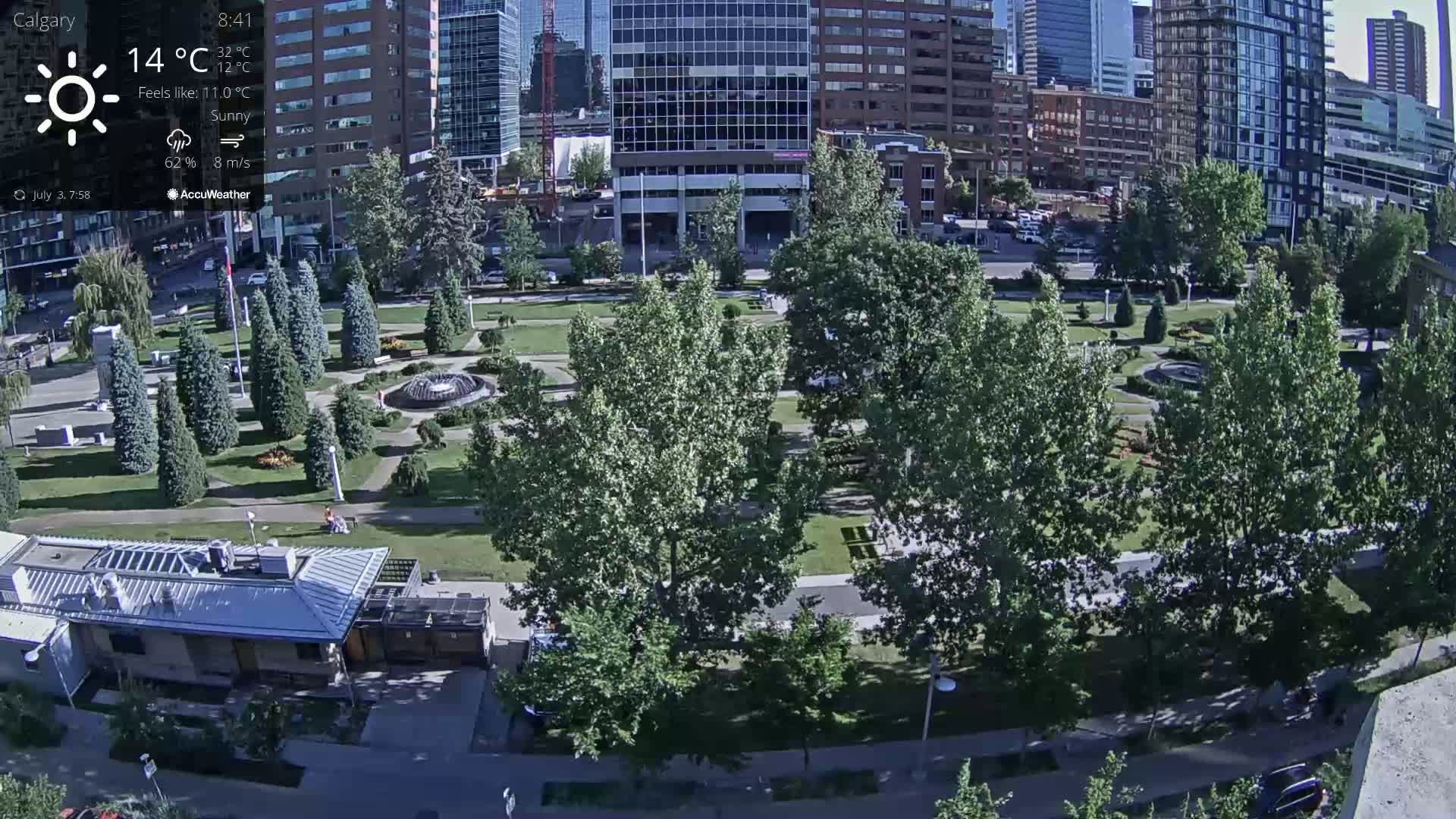Calgary, Central Memorial Park Live Cam - Calgary, Rocky View County and Foothills County, Alberta, Canada