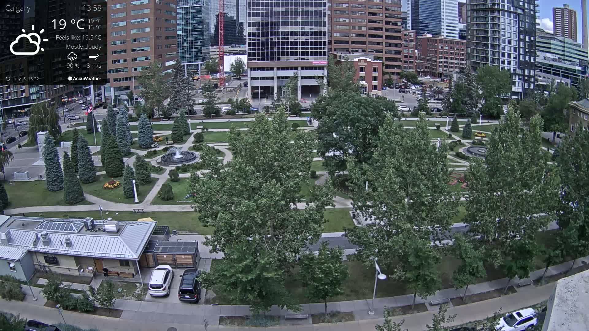 Calgary, Central Memorial Park Live Cam - Calgary, Rocky View County and Foothills County, Alberta, Canada