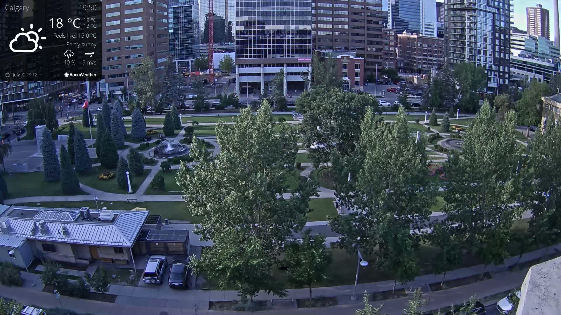 Calgary, Central Memorial Park Live Cam - Calgary, Rocky View County and Foothills County, Alberta, Canada