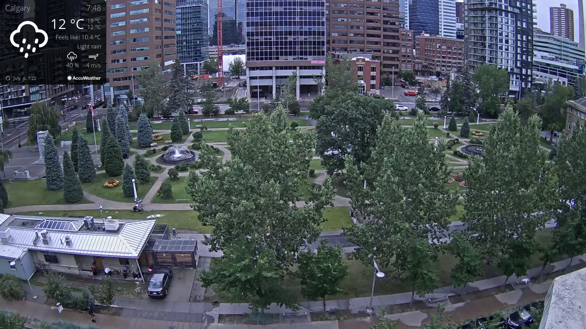 Calgary, Central Memorial Park Live Cam - Calgary, Rocky View County and Foothills County, Alberta, Canada