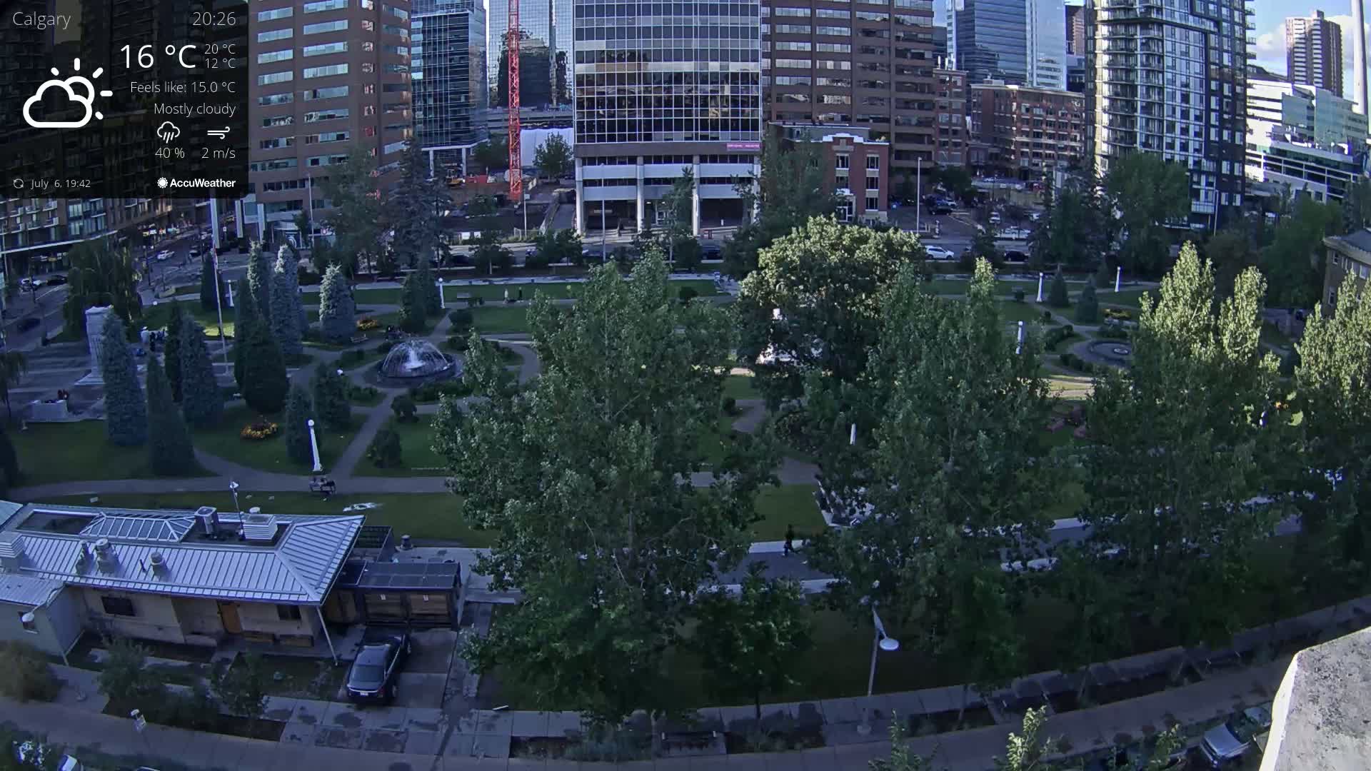 Calgary, Central Memorial Park Live Cam - Calgary, Rocky View County and Foothills County, Alberta, Canada
