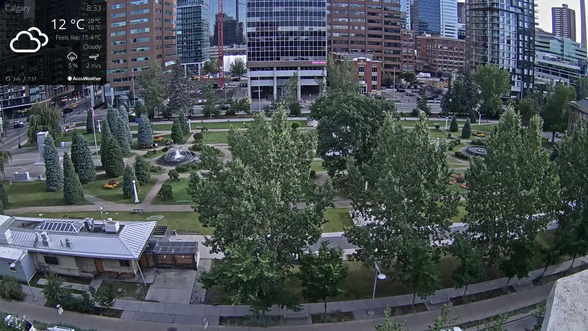 Calgary, Central Memorial Park Live Cam - Calgary, Rocky View County and Foothills County, Alberta, Canada