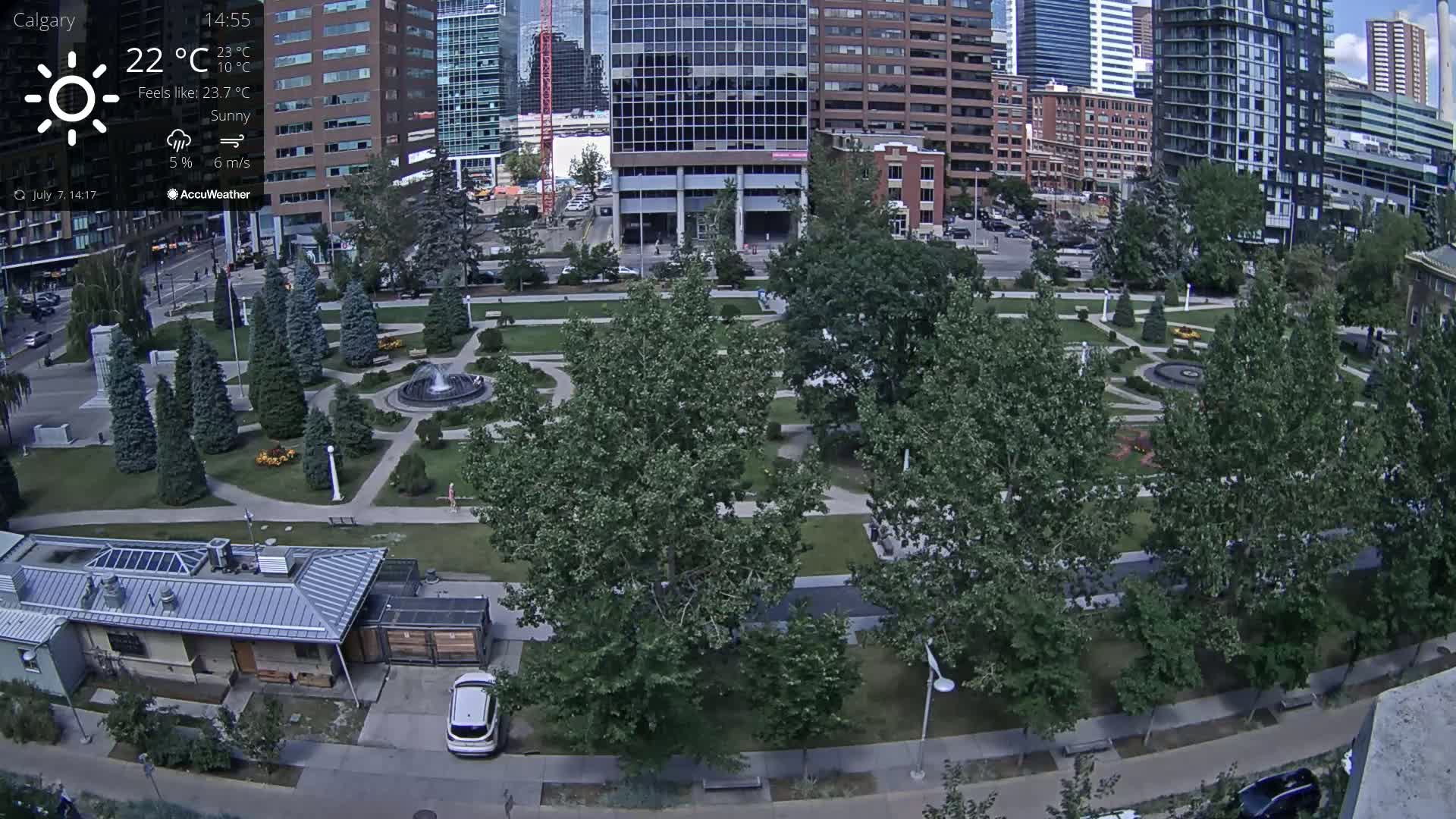 Calgary, Central Memorial Park Live Cam - Calgary, Rocky View County and Foothills County, Alberta, Canada