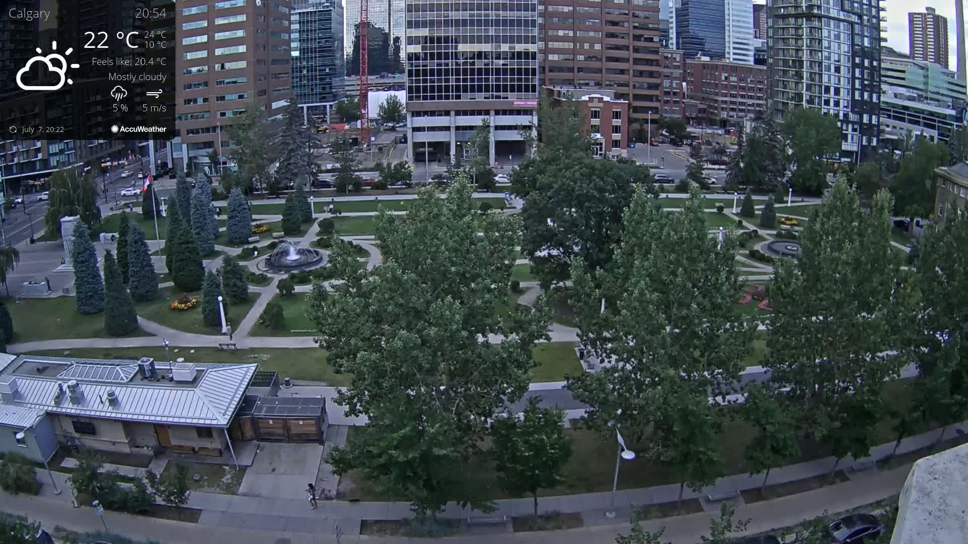 Calgary, Central Memorial Park Live Cam - Calgary, Rocky View County and Foothills County, Alberta, Canada