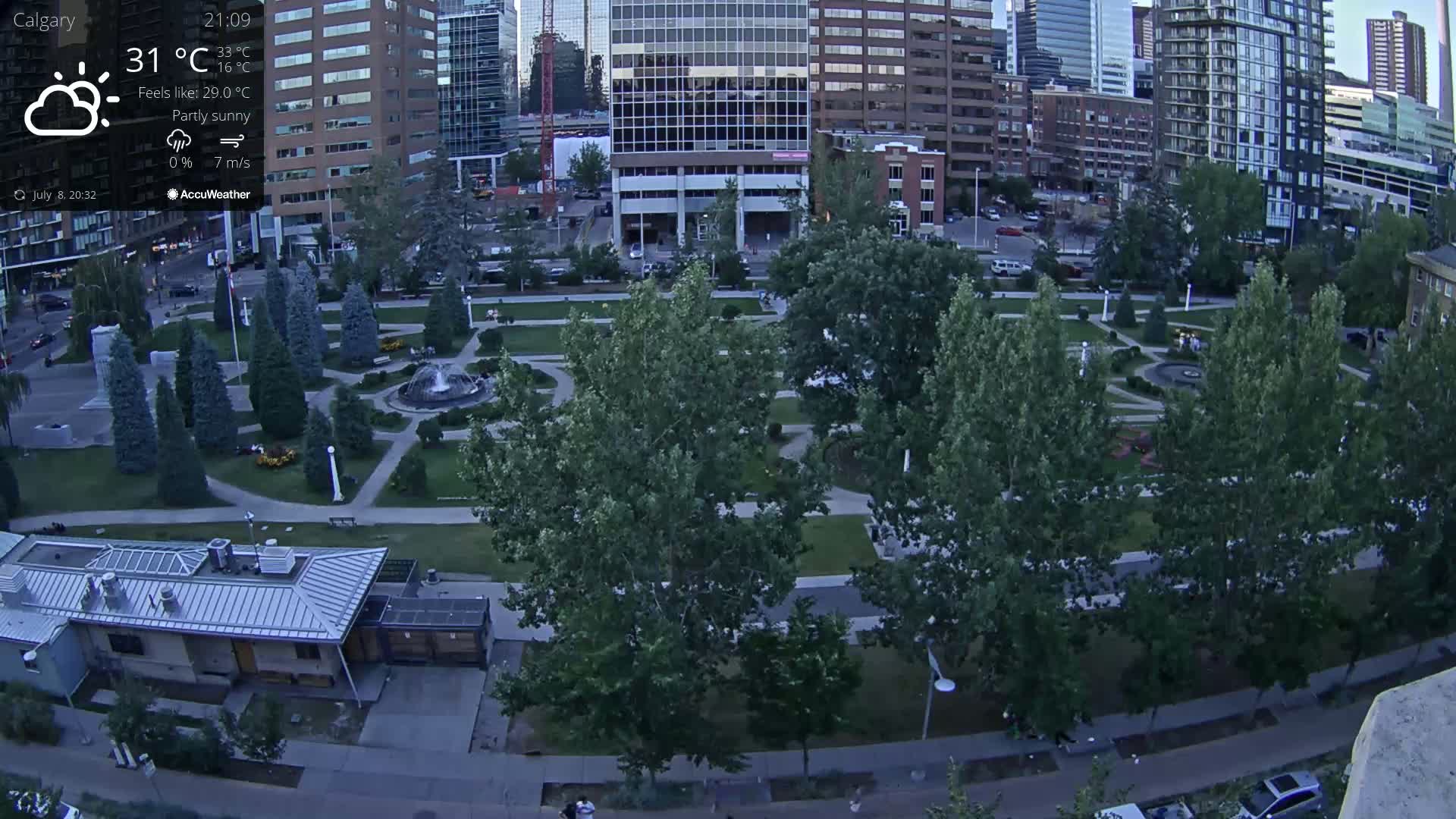 Calgary, Central Memorial Park Live Cam - Calgary, Rocky View County and Foothills County, Alberta, Canada