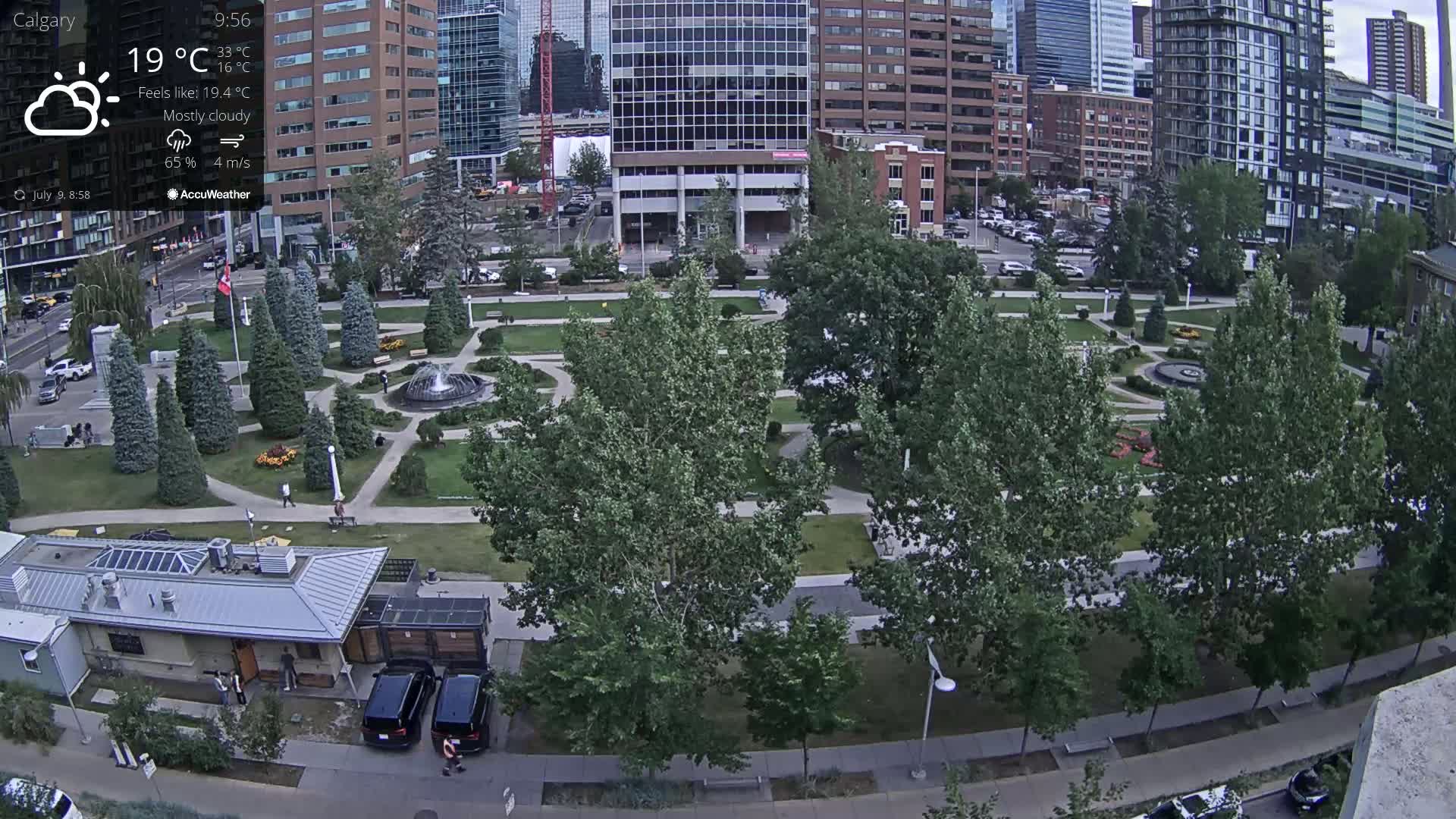 Calgary, Central Memorial Park Live Cam - Calgary, Rocky View County and Foothills County, Alberta, Canada