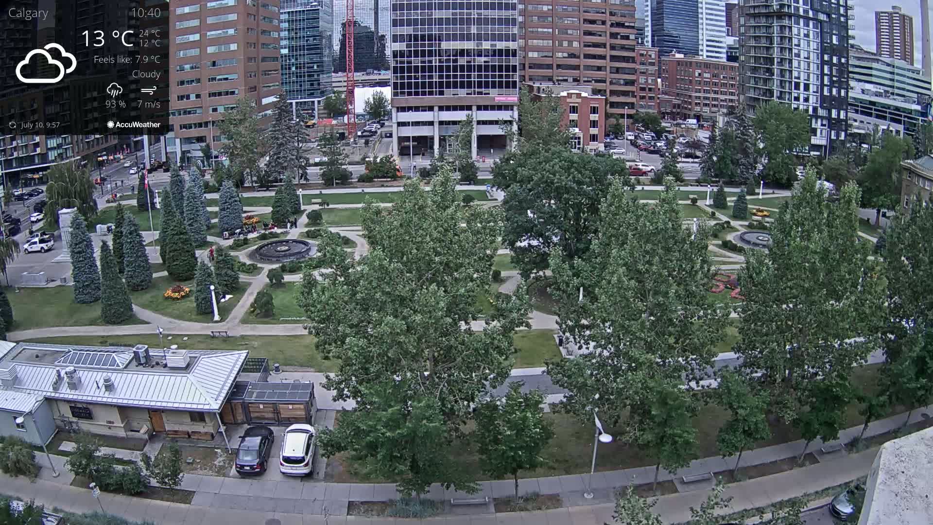 Calgary, Central Memorial Park Live Cam - Calgary, Rocky View County and Foothills County, Alberta, Canada