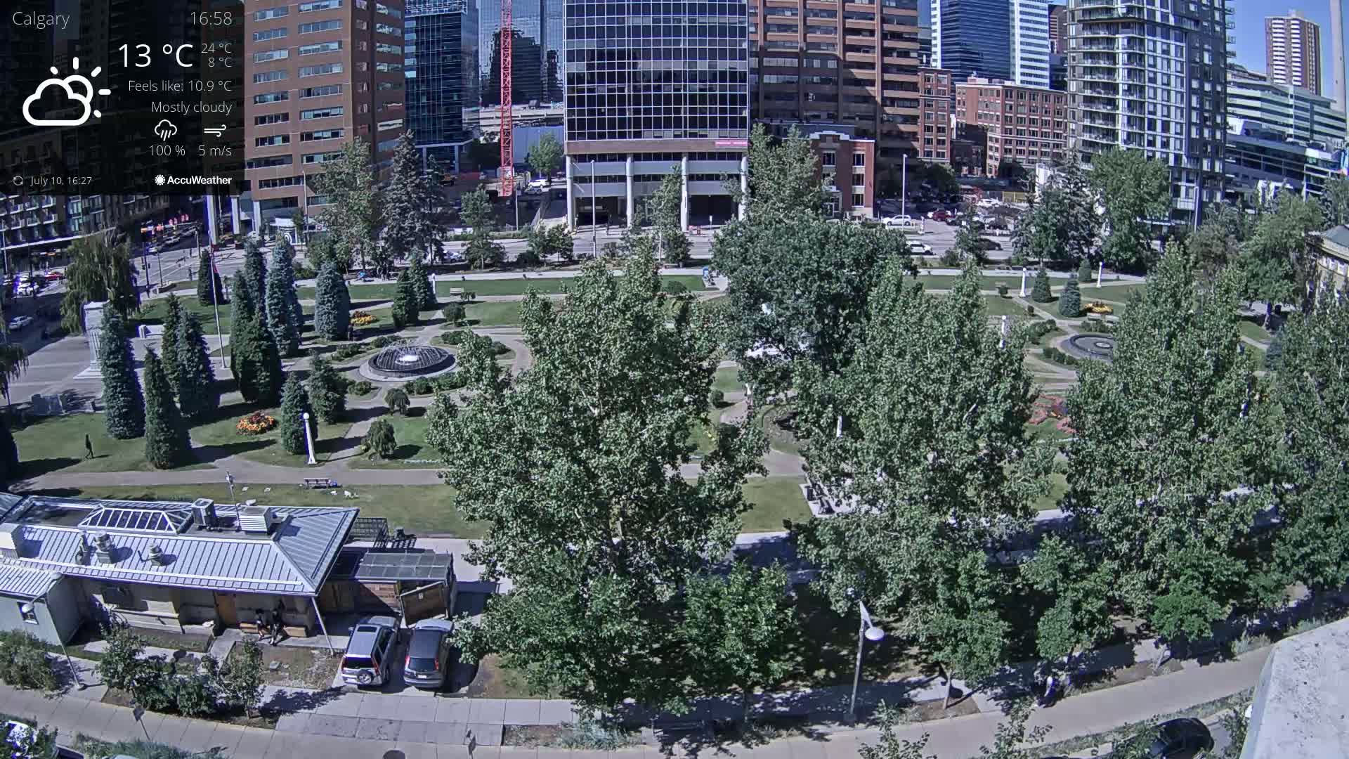Calgary, Central Memorial Park Live Cam - Calgary, Rocky View County and Foothills County, Alberta, Canada