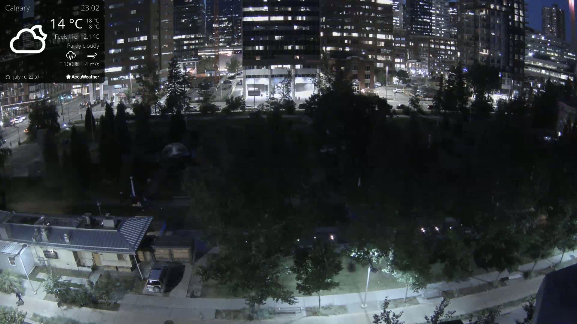 Calgary, Central Memorial Park Live Cam - Calgary, Rocky View County and Foothills County, Alberta, Canada