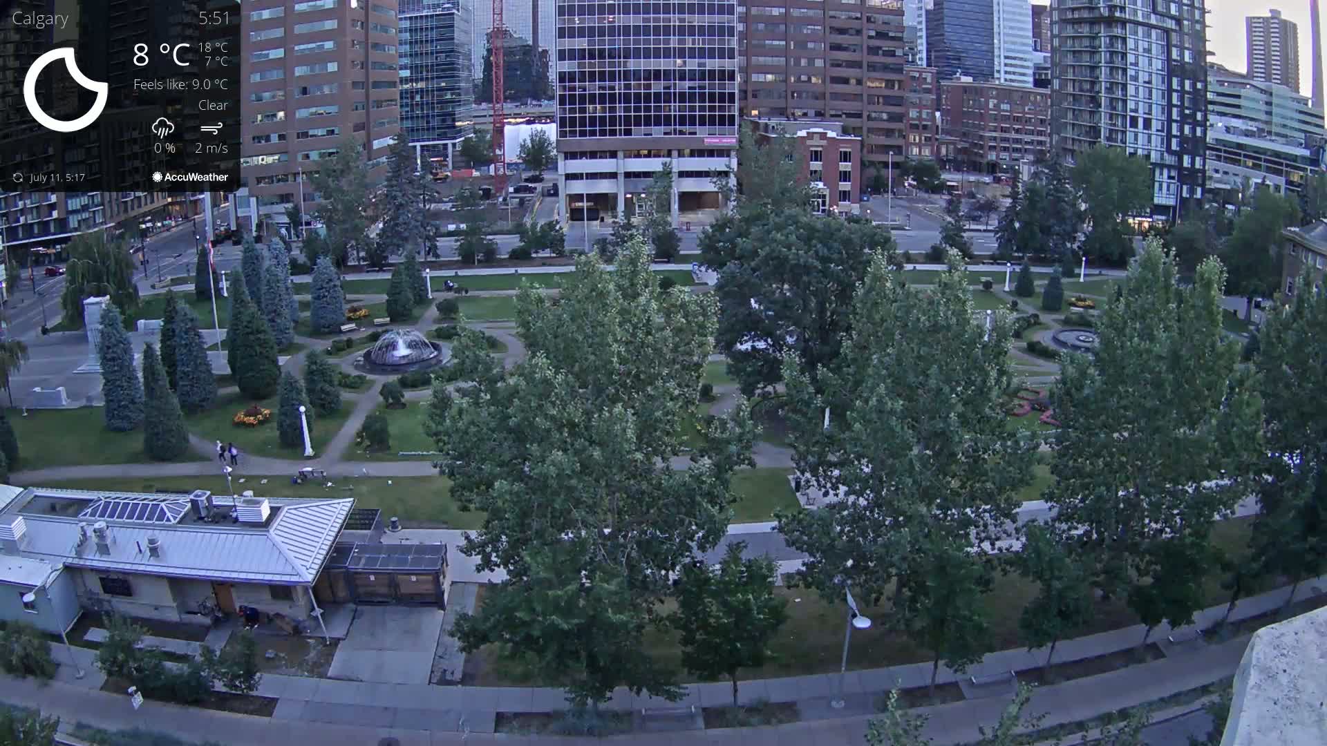 Calgary, Central Memorial Park Live Cam - Calgary, Rocky View County and Foothills County, Alberta, Canada