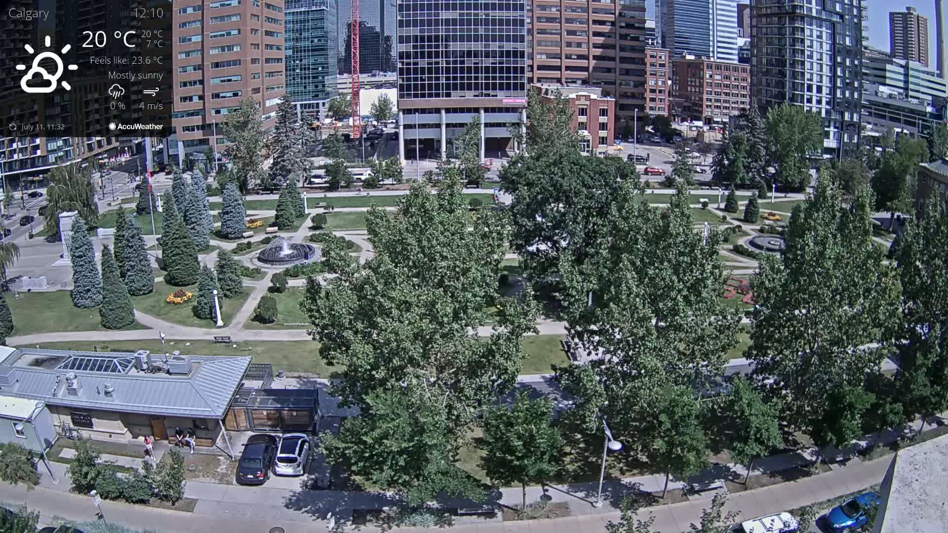 Calgary, Central Memorial Park Live Cam - Calgary, Rocky View County and Foothills County, Alberta, Canada