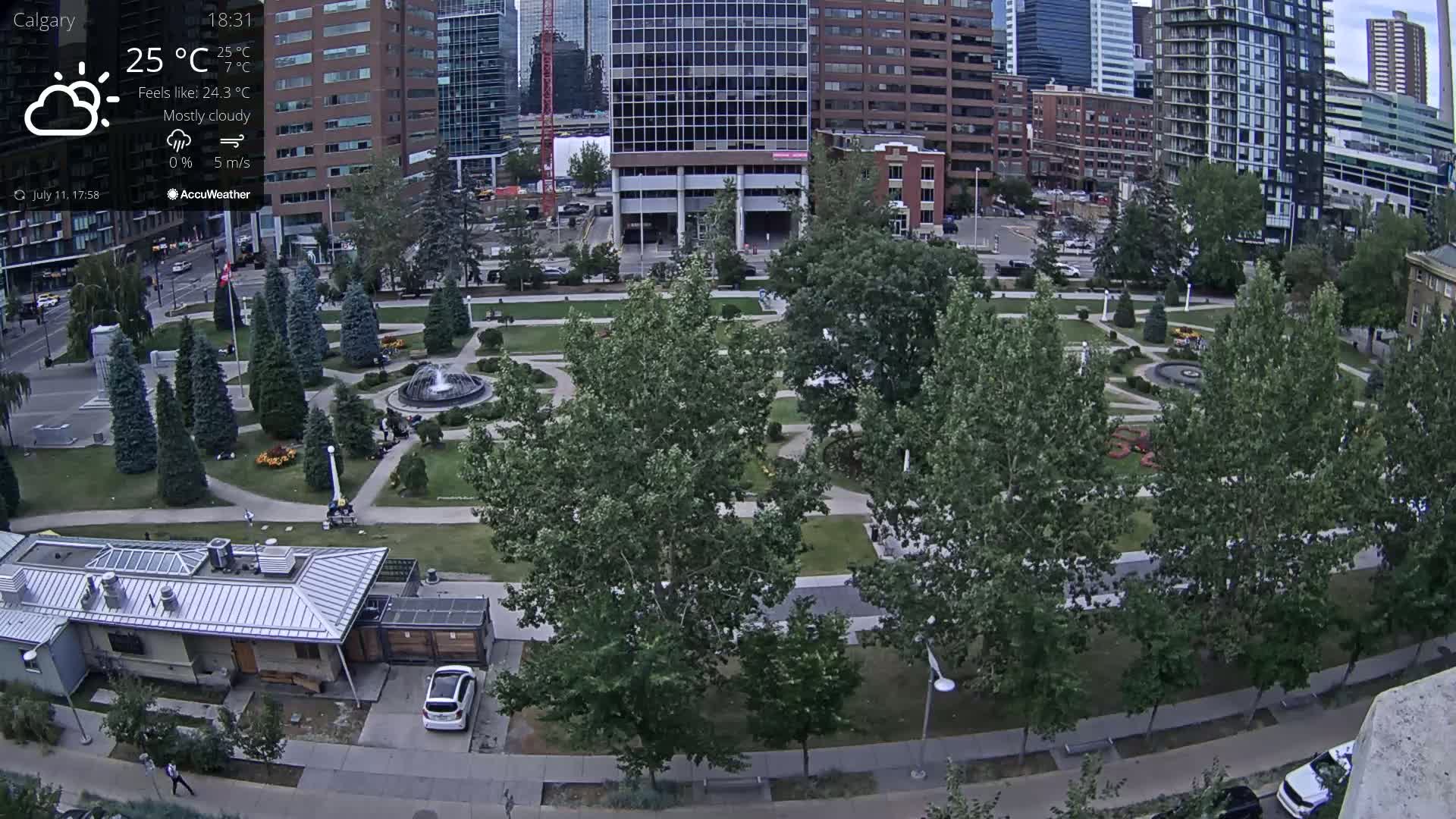 Calgary, Central Memorial Park Live Cam - Calgary, Rocky View County and Foothills County, Alberta, Canada