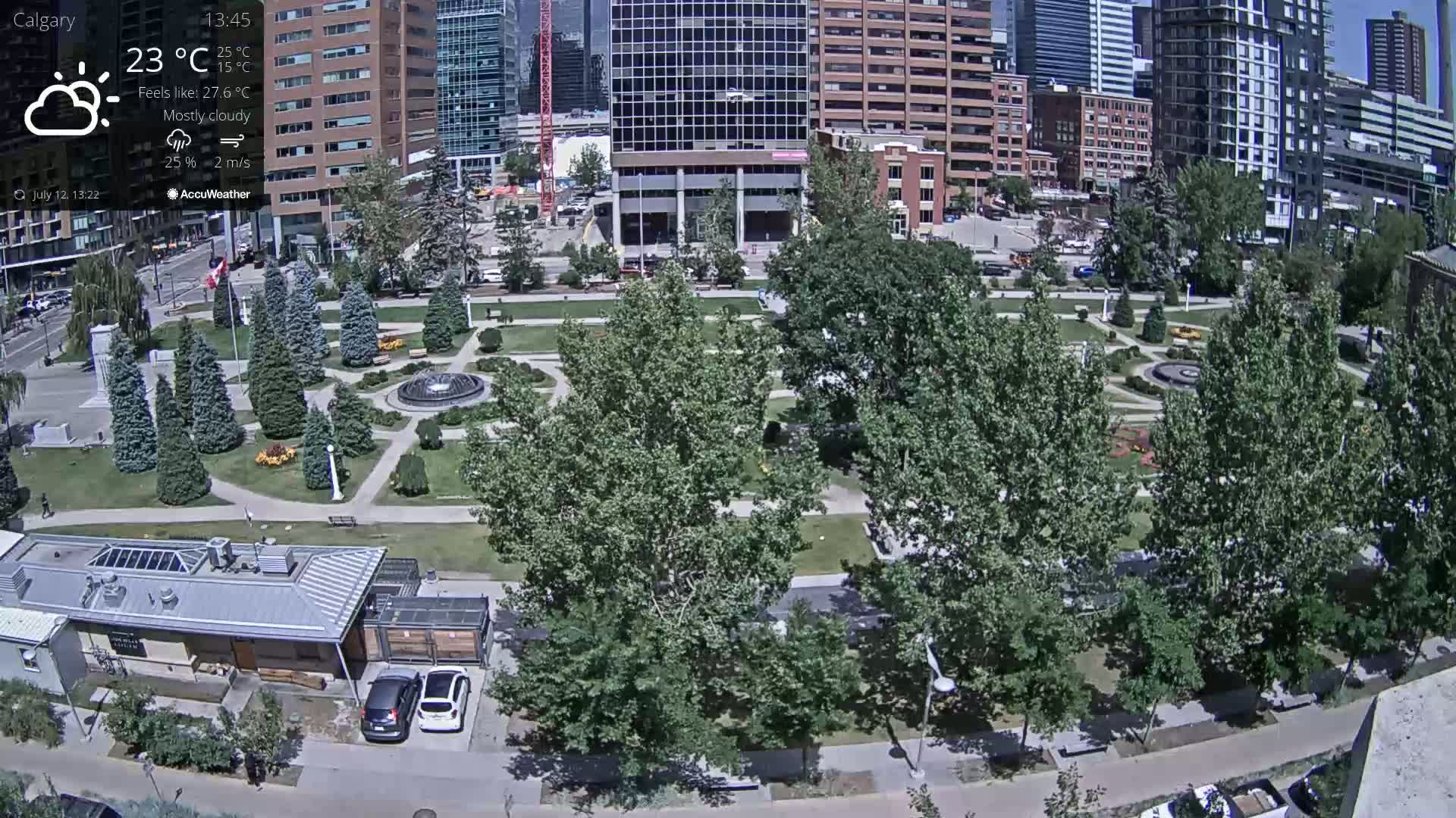 Calgary, Central Memorial Park Live Cam - Calgary, Rocky View County and Foothills County, Alberta, Canada